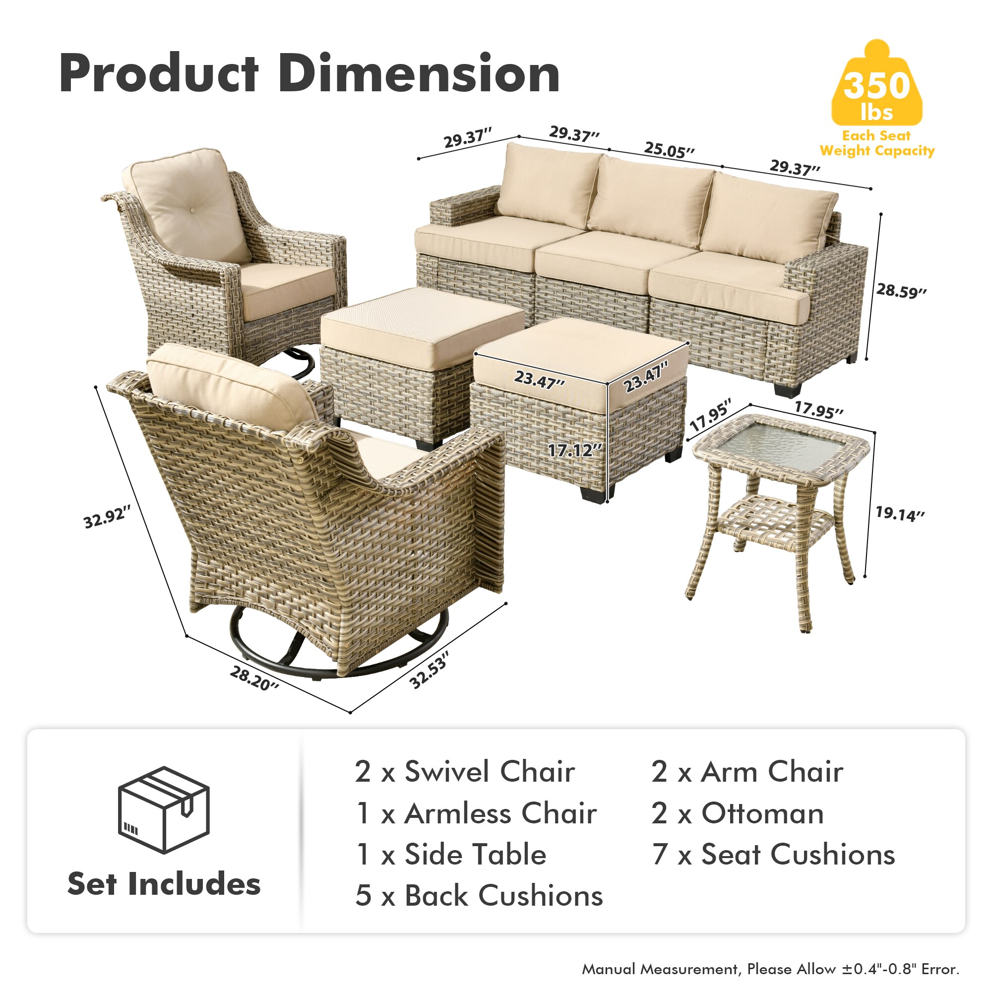 Ovios TS608YP Patio-Conversation-Sets - View #7