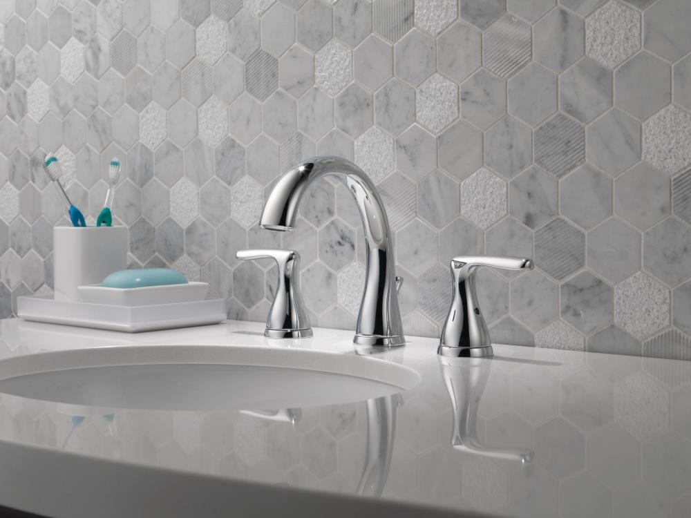 Delta Dulcet Brushed Nickel 2-handle Widespread WaterSense Bathroom Sink Faucet with Drain