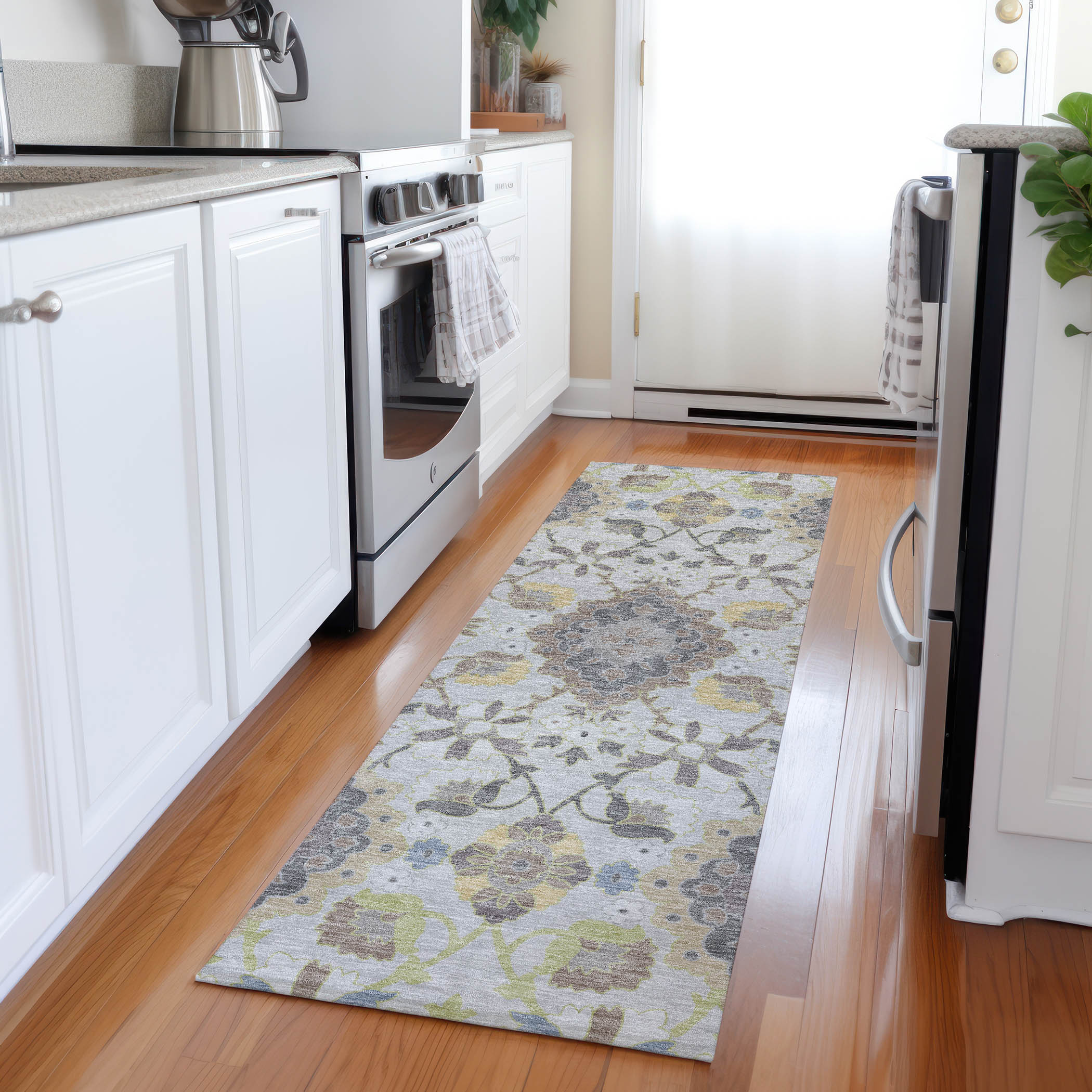 Addison Rugs ACN1002GY2X8 Chantille ACN1002GY 2 x 7 (ft) Polyester Gray Rectangular Indoor/Outdoor Geometric Machine washable Runner rug