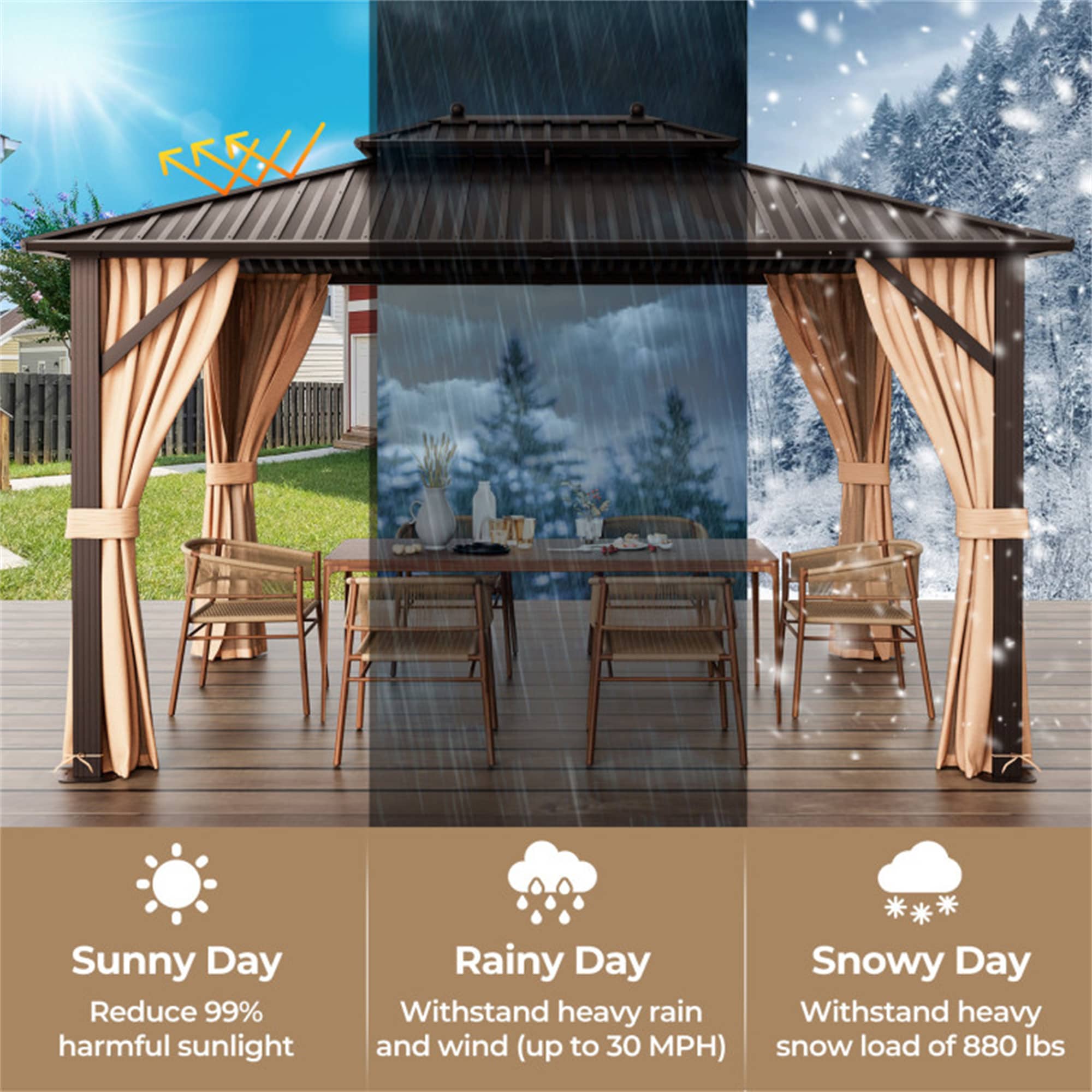BABOOM BOM-P11434C-CO Wood-Resin-Gazebos - View #6