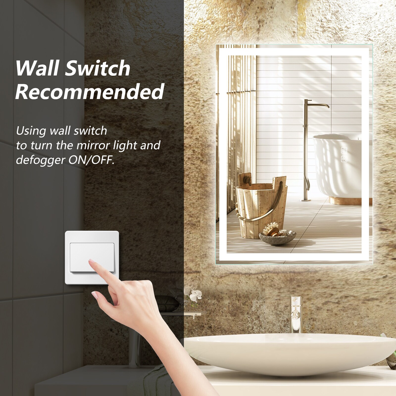 HomLux MA024230TD-OL-42X30A Framed-Bath-Mirrors - View #5