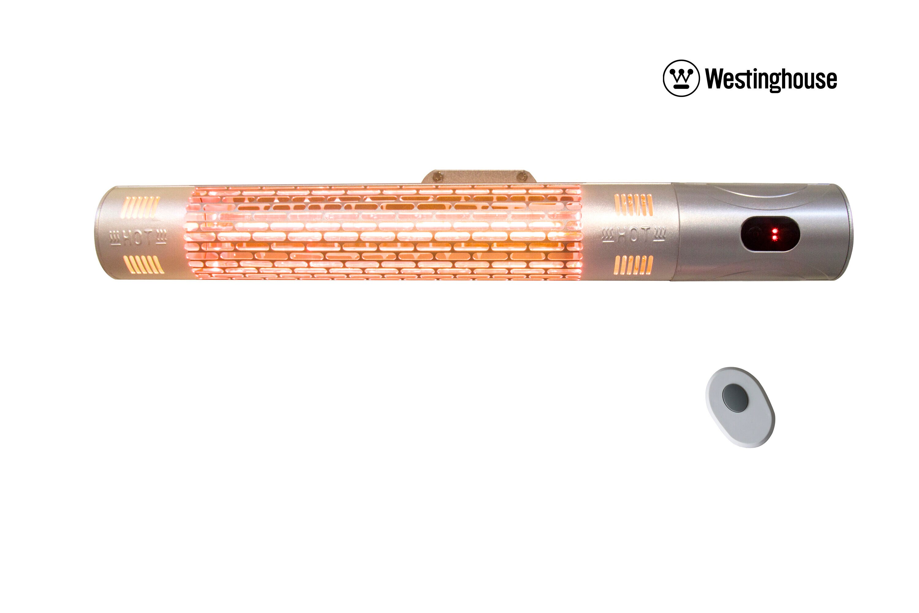 Silver Infrared Electric Wall Mounted Outdoor Heater with Remote