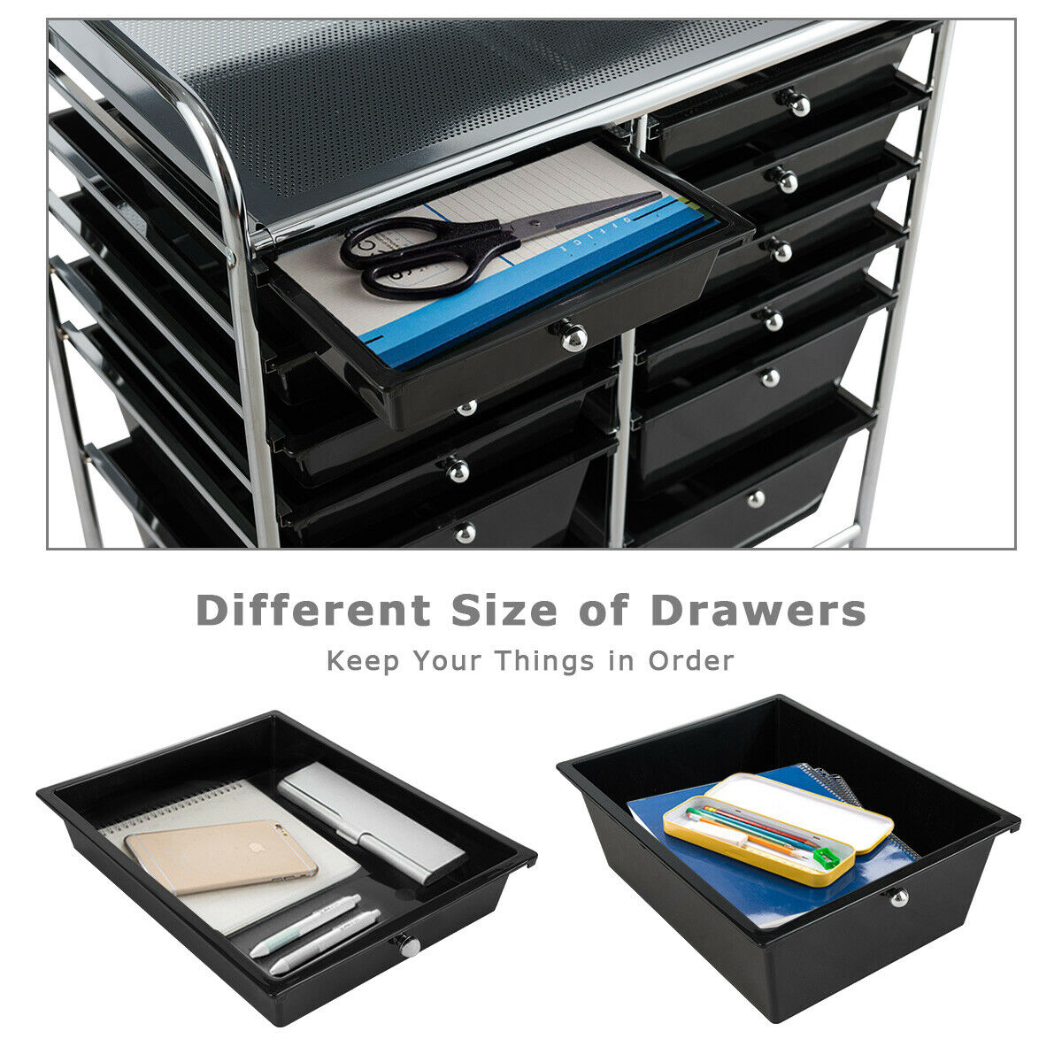 12 Drawers Rolling Cart Storage Scrapbook Paper Organizer Bins-Deep  Multicolor - Yahoo Shopping