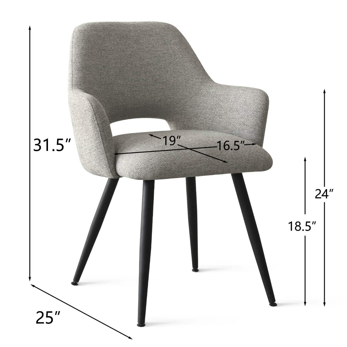 Maison Boucle EDWIN-AC-LIGHTGREY4 Dining-Chairs - View #4