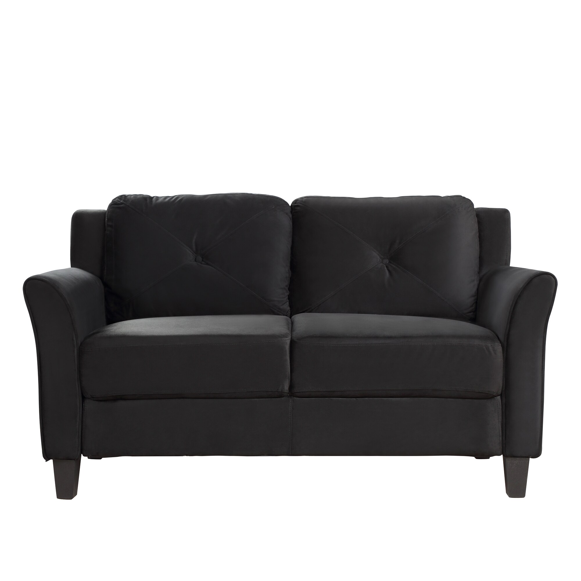 CASAINC 74.8-in Modern Black Microfiber Sofa in the Couches, Sofas ...