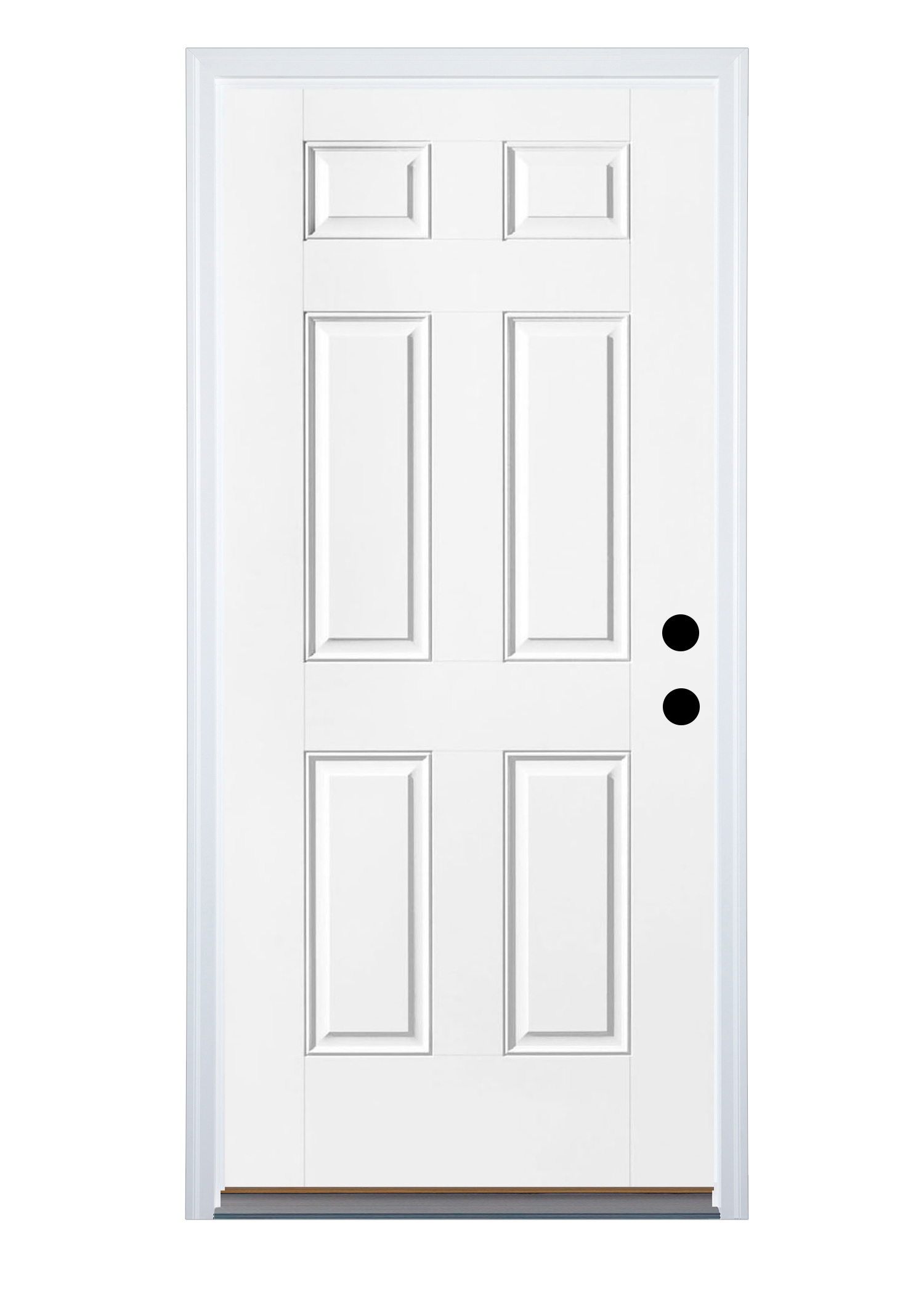 Therma-Tru Benchmark Doors FD30686P20MINLB 36-in x 80-in Steel Left-Hand Inswing Ready To Paint Fire Rated Prehung Single Front Door with Brickmould Insulating Core