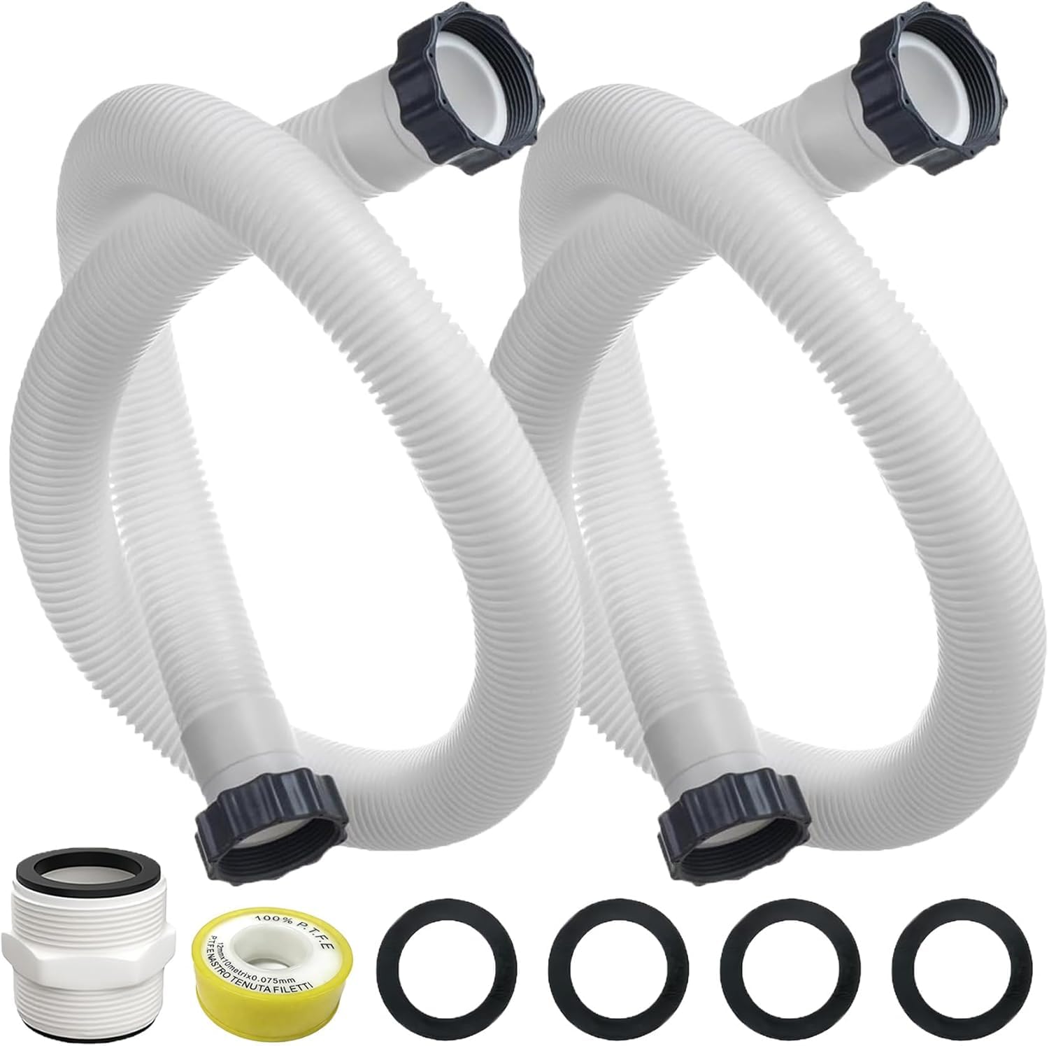 Etokfoks  59 in Polyethylene Pool Pump Hose Filter Sand Filter Hose Replacement for Above Ground Pools 2 Pack