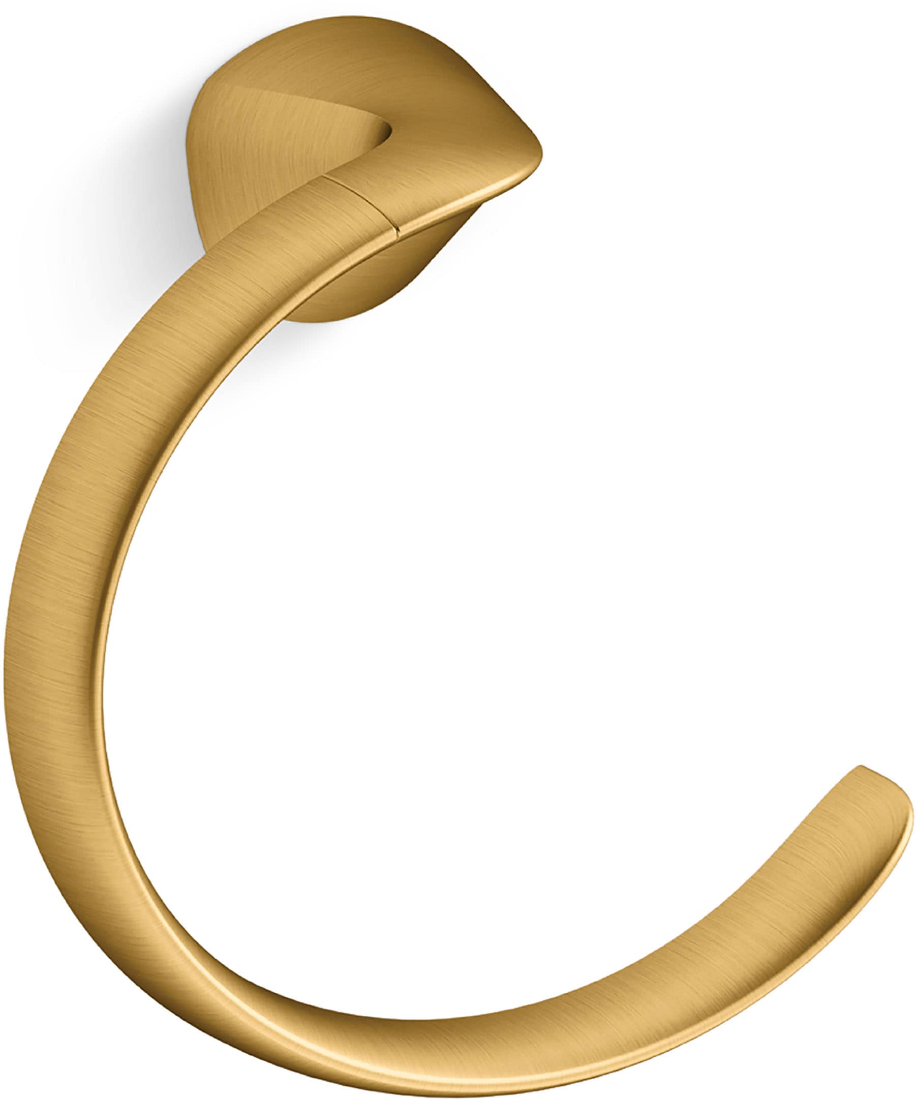 KOHLER Avail Vibrant Brushed Moderne Brass Wall Mount Single Towel Ring in  the Towel Rings department at