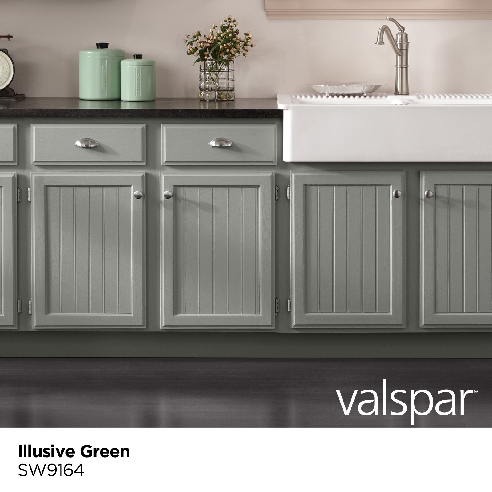 sw illusive green cabinets