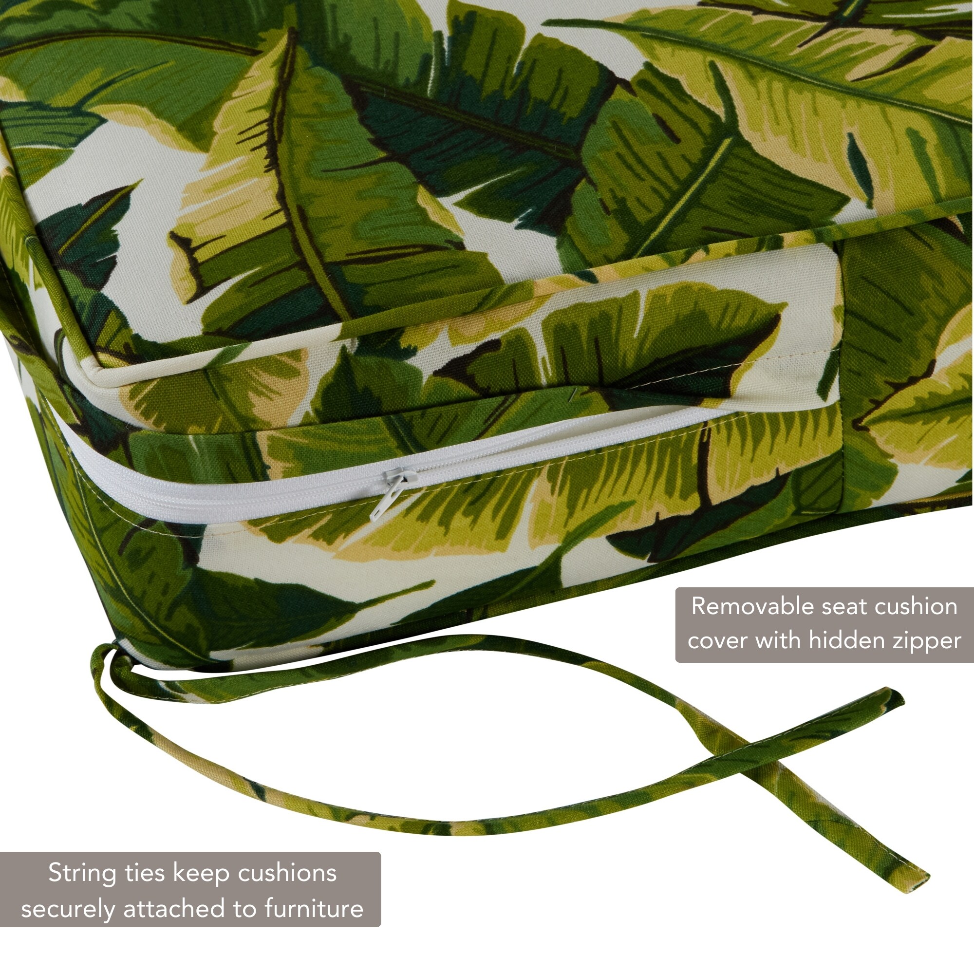 Greendale Home Fashions OC7820-PALM-WHITE Patio-Furniture-Cushions - View #4