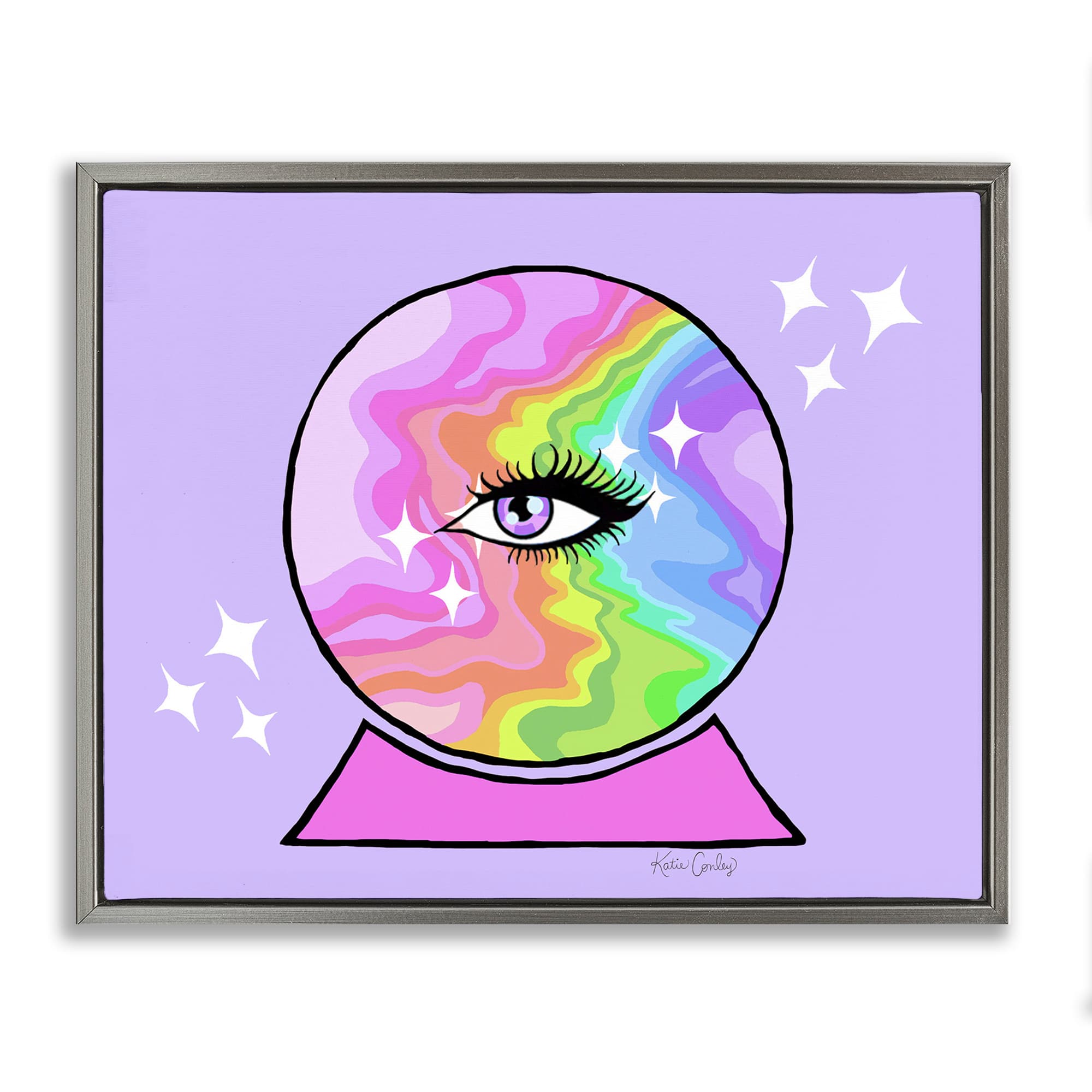 Stupell Industries BS-747-FFL-24X30 Mystical Crystal Ball Eye Floating Frame design by Katie Conley