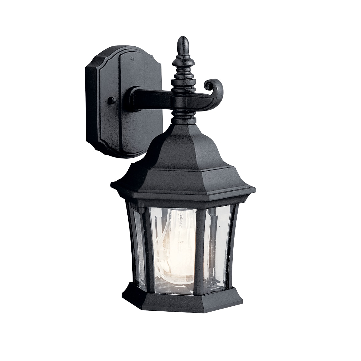Kichler 9788BK Townhouse 1 -Light 11.75-in H Black Hardwired Outdoor Wall Light