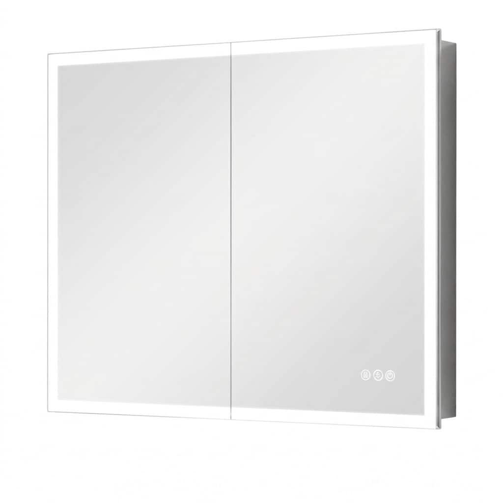 Aoibox  40 x 32 in LED Lighted Medicine Cabinet Mirror with Built In Outlet USB and Anti Fog Defogger 40 x32