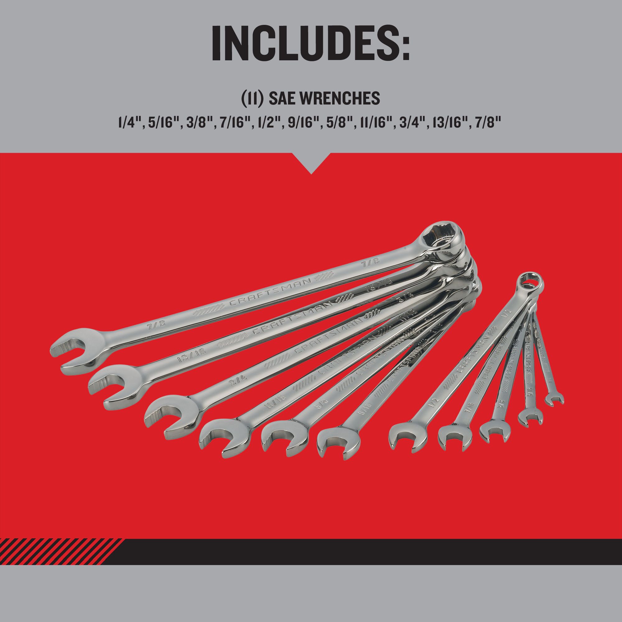 CRAFTSMAN OVERDRIVE 11-Piece Set 6-point Standard (Sae) Standard ...