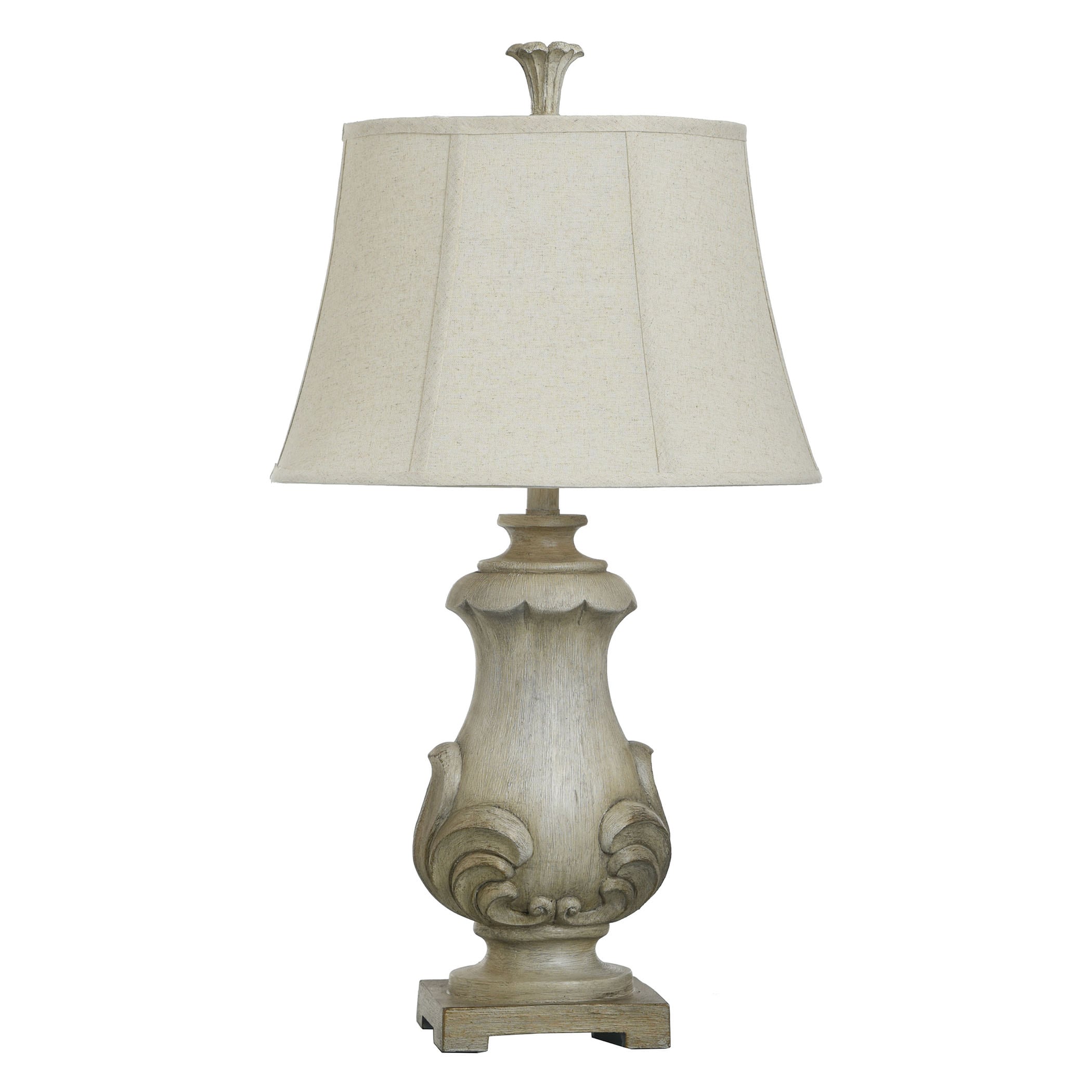 StyleCraft Home Collection L313929DS 30-in Chrysta Cream 3-way Table Lamp with Fabric Shade