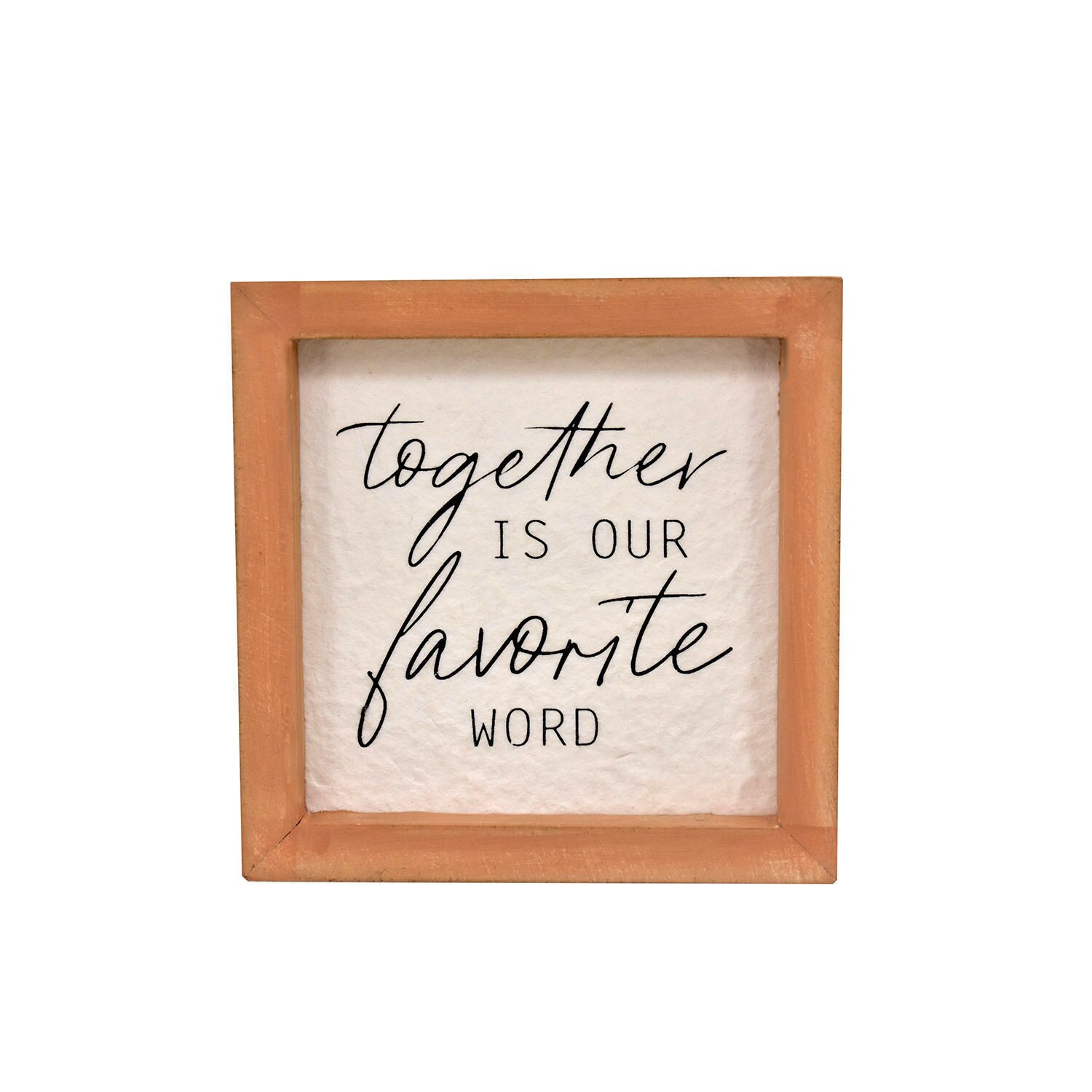 Parisloft PSG07 Natural Wood Wood Framed 4.8-Inches H x 4.8-Inches W Inspirational Wood Sign