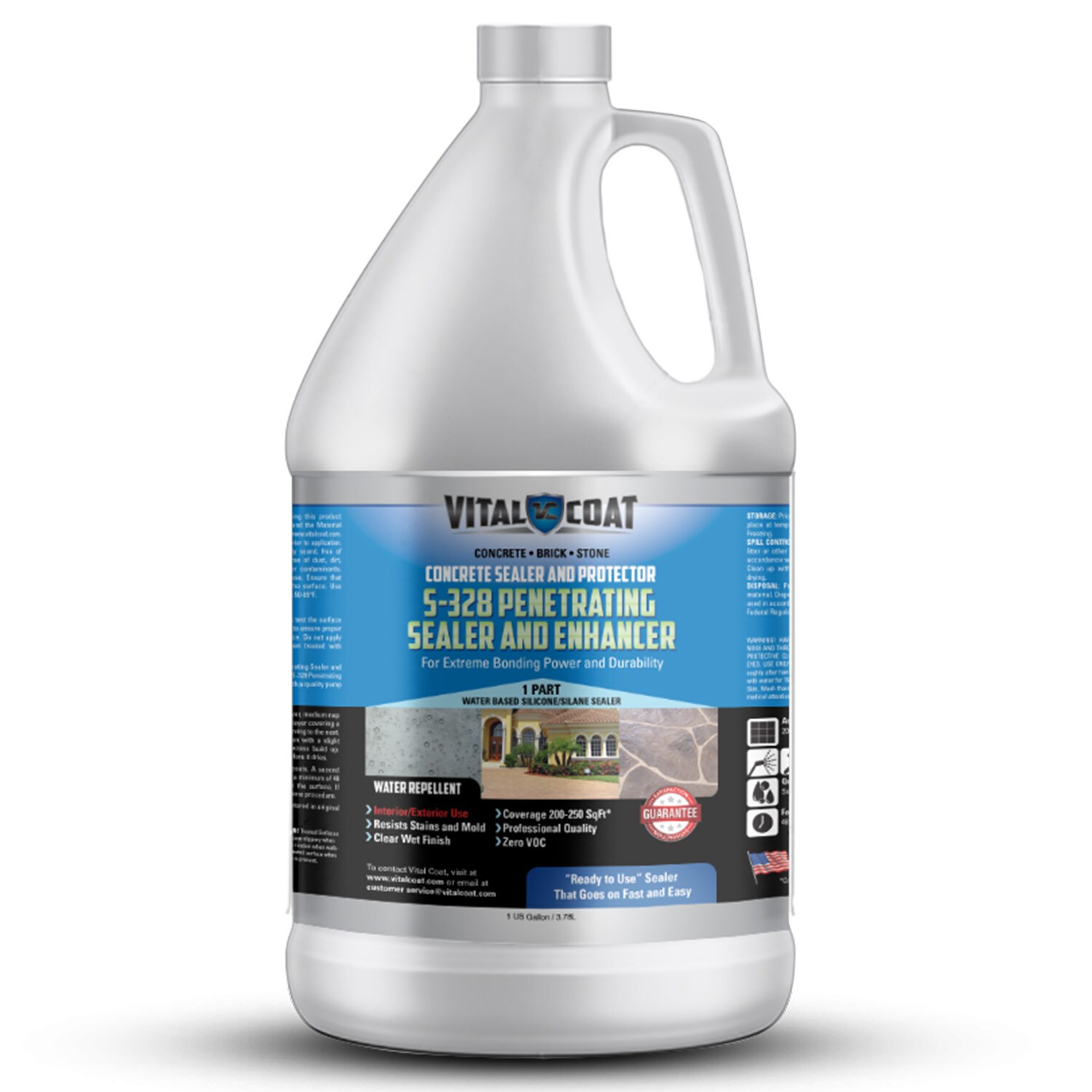 Vital Coat VCS3281G S-328 Natural Stone Enhancing Water-based Satin Ready-to-use Concrete sealer ( 1-gallon )