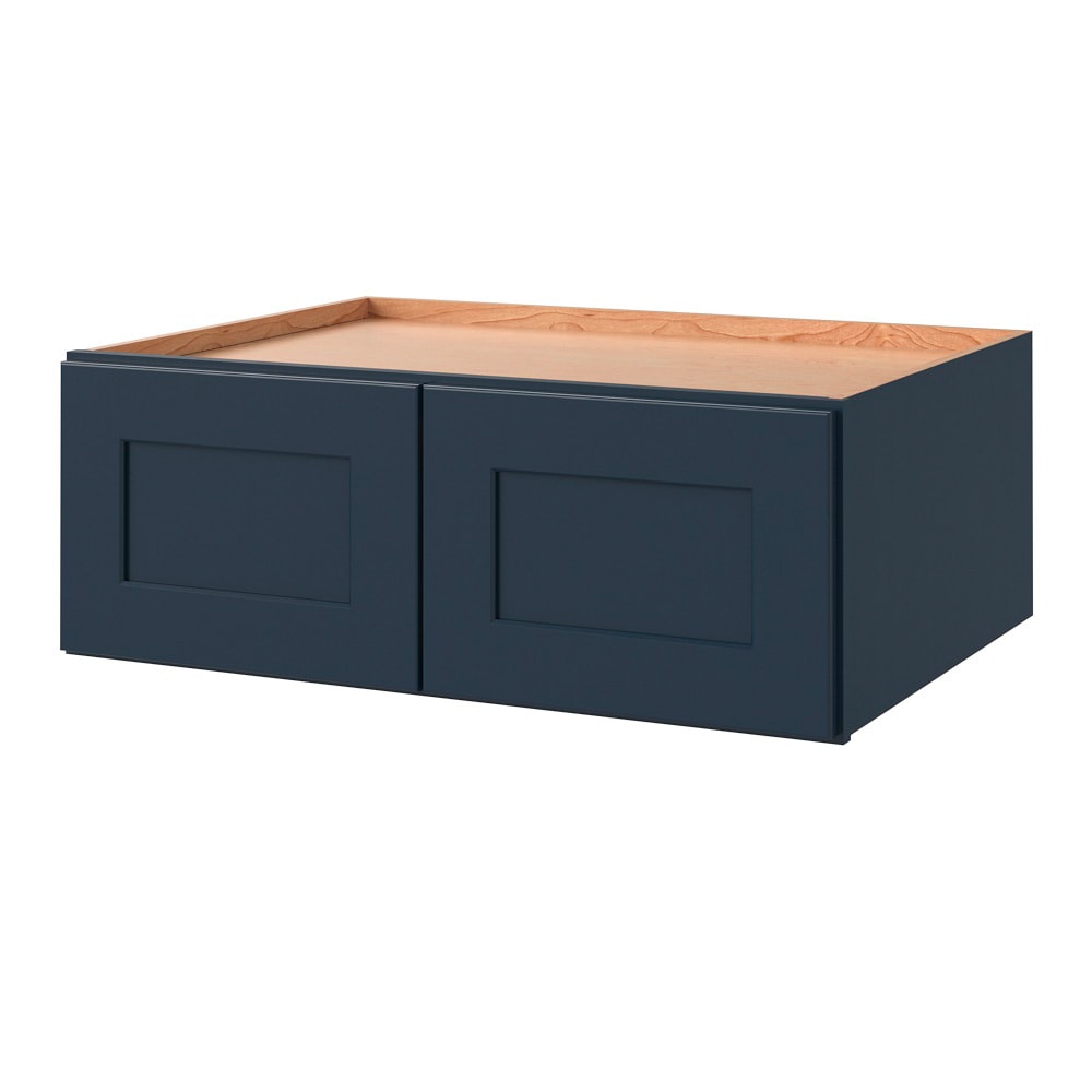 allen + roth 845NV Port 33-in W x 12-in H x 24-in D Navy Wall Fully assembled Cabinet (Flat Panel Shaker)