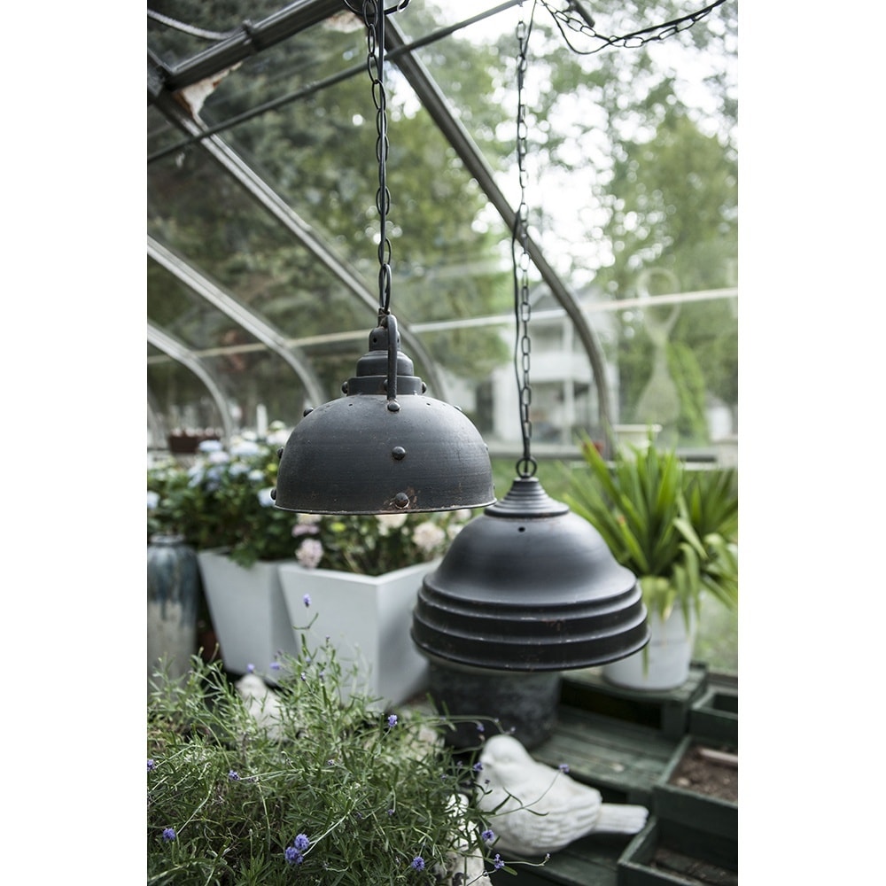 UOI 10 inch x 11 inch Antique Bronze Metal Hanging Lamp with Rugged Industrial Style