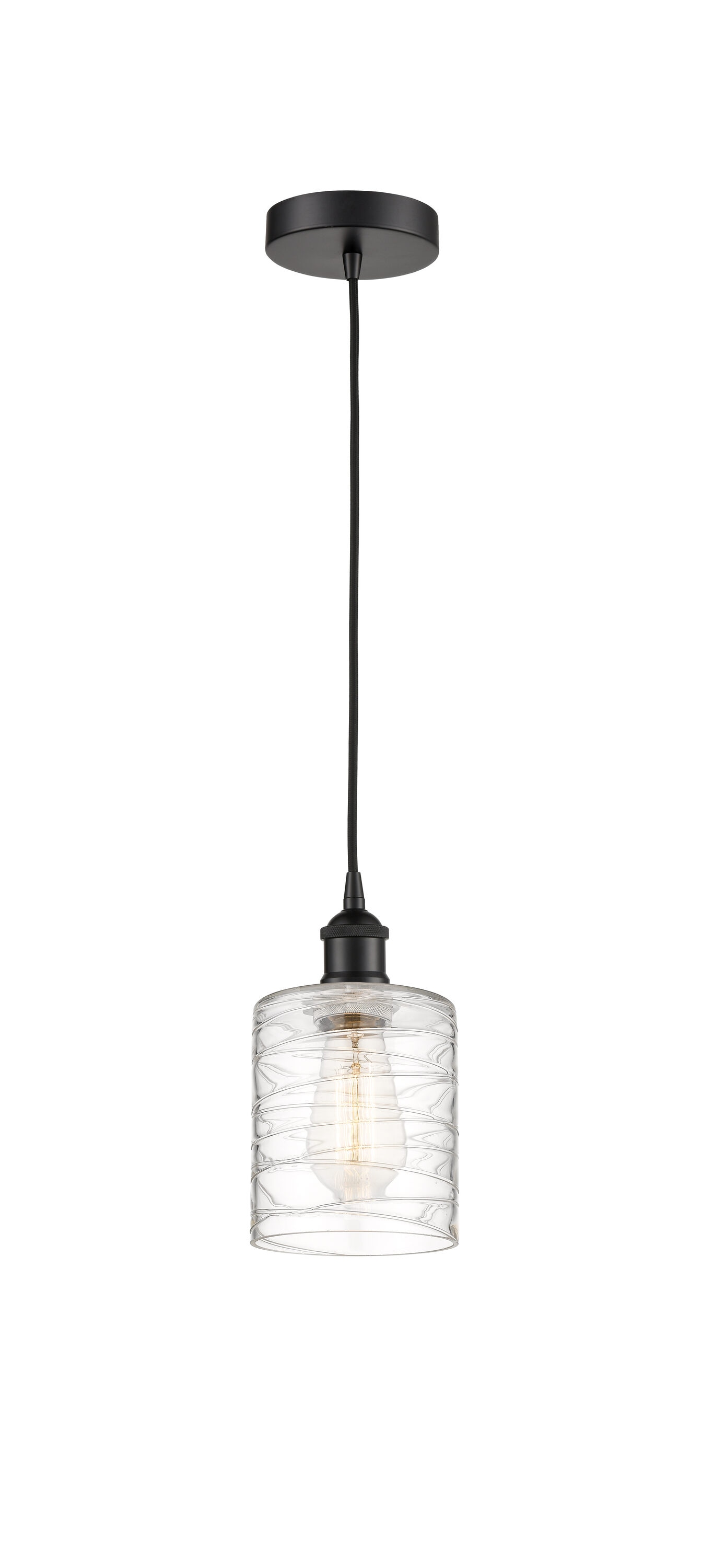 Edison 8" Matte Black Glass Mini Pendant Light