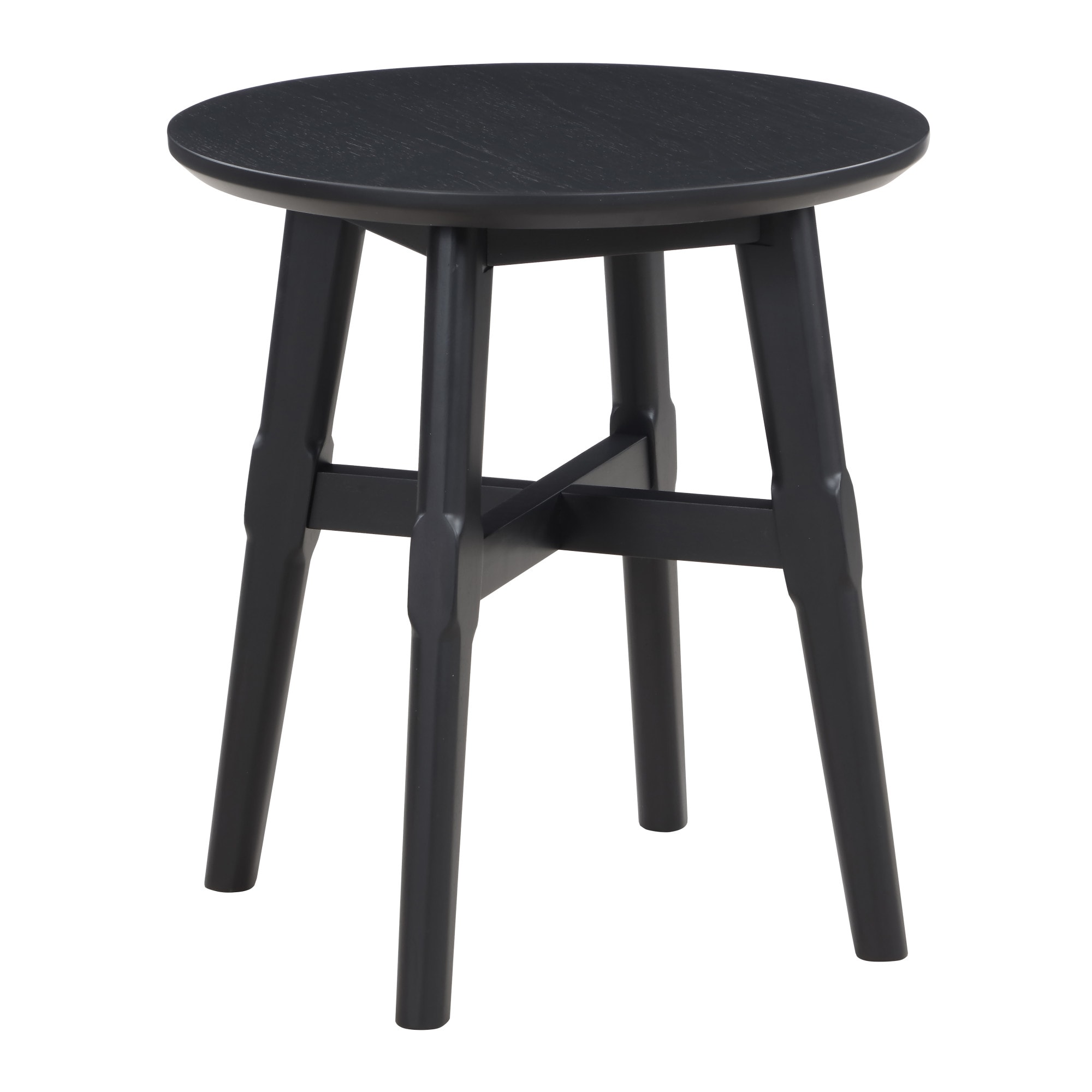 Oslo Black Round Wood Mid-Century Modern End Table