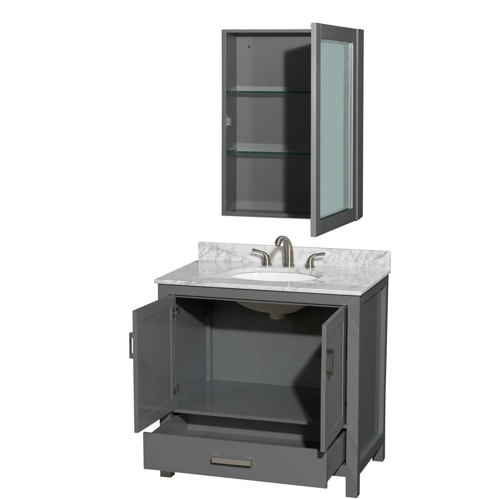 Wyndham Collection WCS141436SKGCMUNOMED Bath-Vanity-Combo - View #2