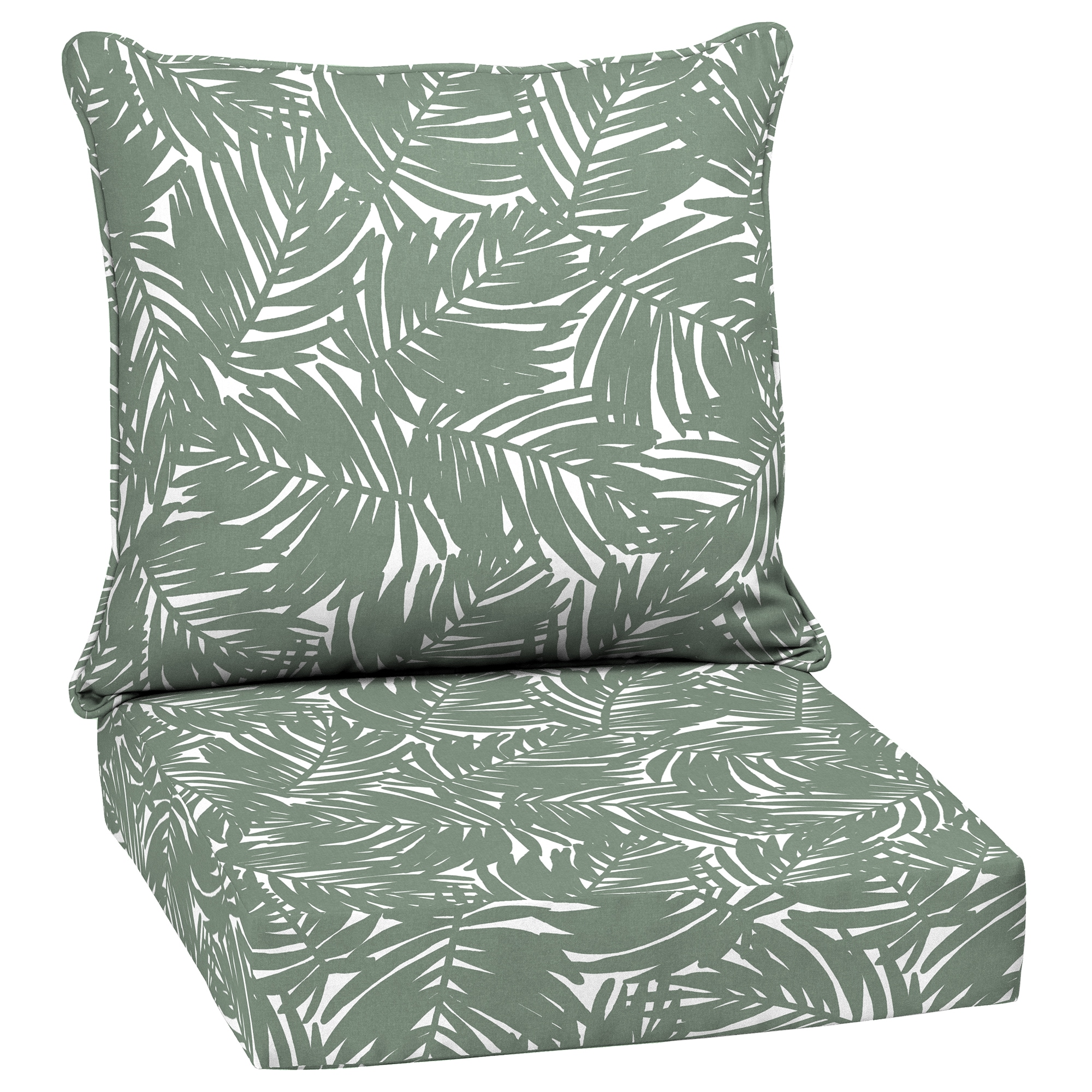 ARDEN 24-in x 24-in Sage King Palm Deep seat patio chair cushion