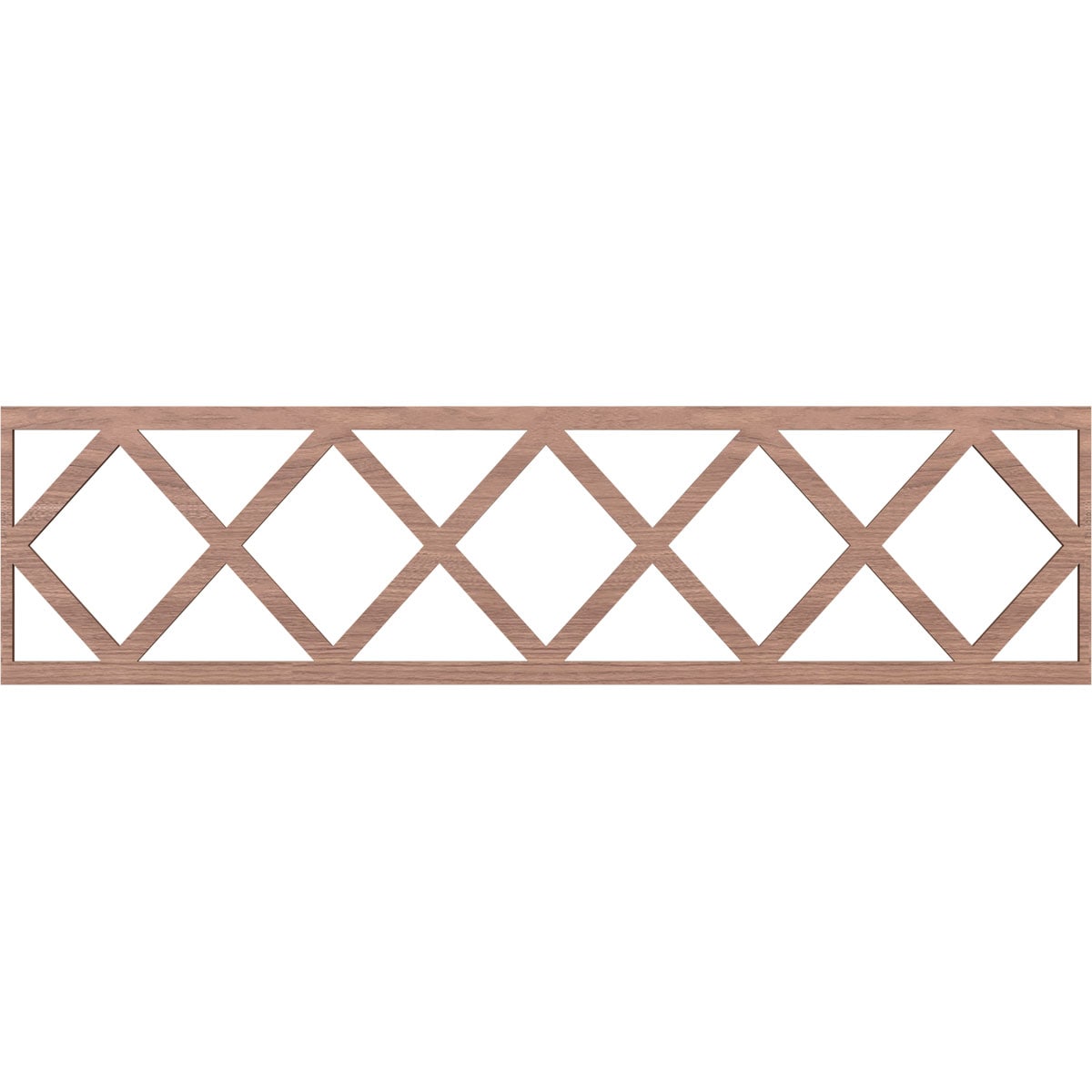 Ekena Millwork MLDA12X47WOLWA Wolford Fretwork Flat Trim 12-in x 3.92-ft Walnut Brown Unfinished 2157594 Pierced Wall Panel Moulding