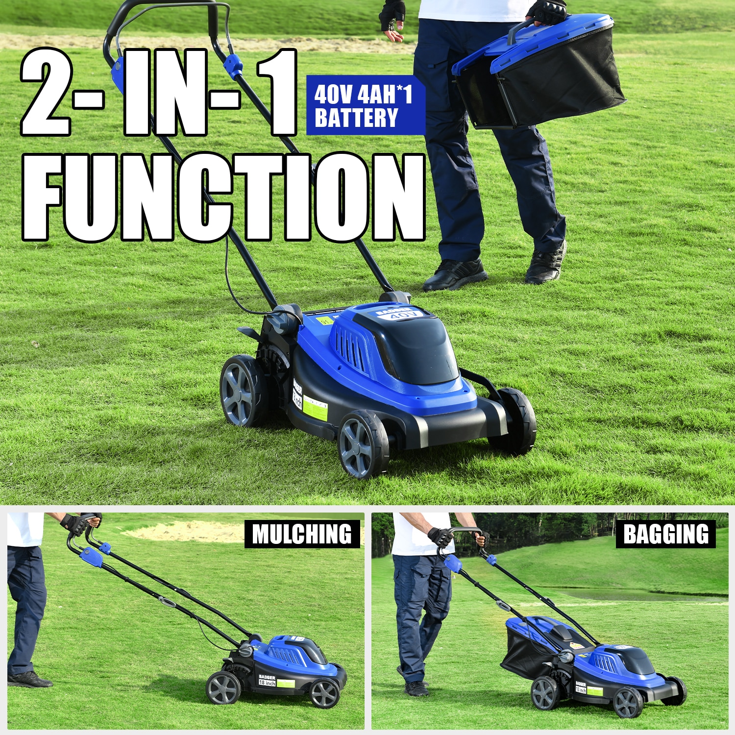 Wild Badger Power WB40V18PLM Cordless-Elec-Push-Mowers - View #5