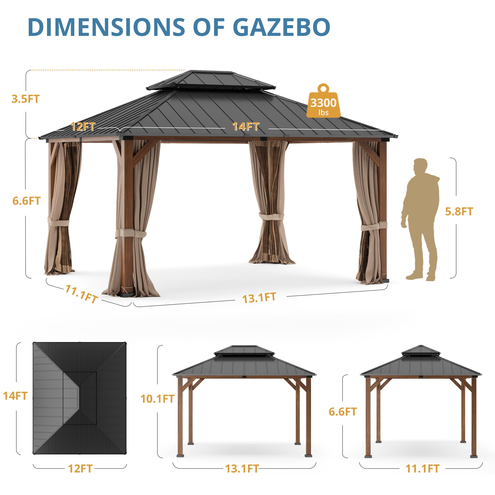 LUE BONA TL-002-1LS Wood-Resin-Gazebos - View #5