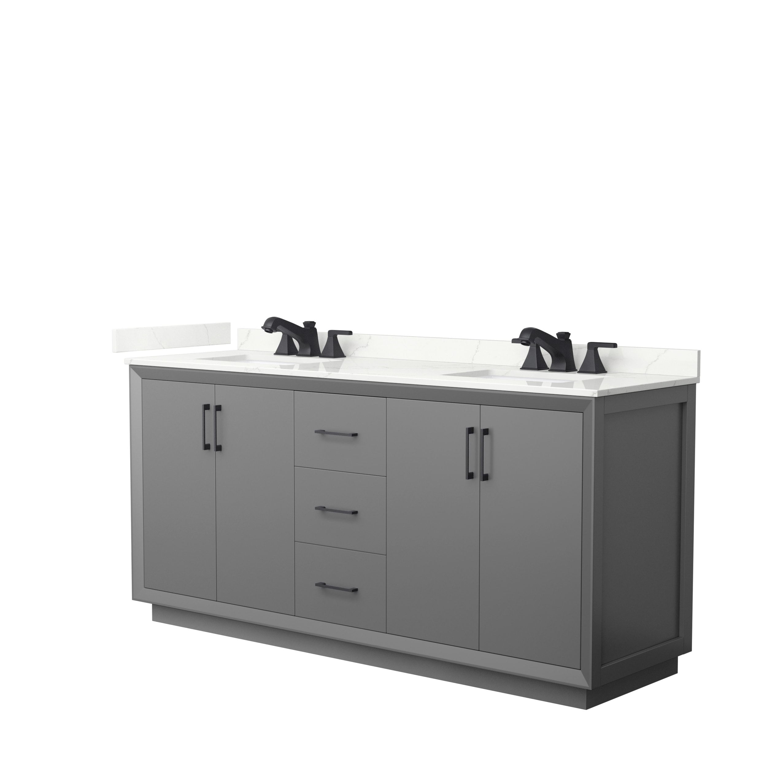 Wyndham Collection WCF414172DGBGTUS3MXX Strada 72-in Dark Gray Undermount Double Sink Bathroom Vanity with Giotto Quartz Top