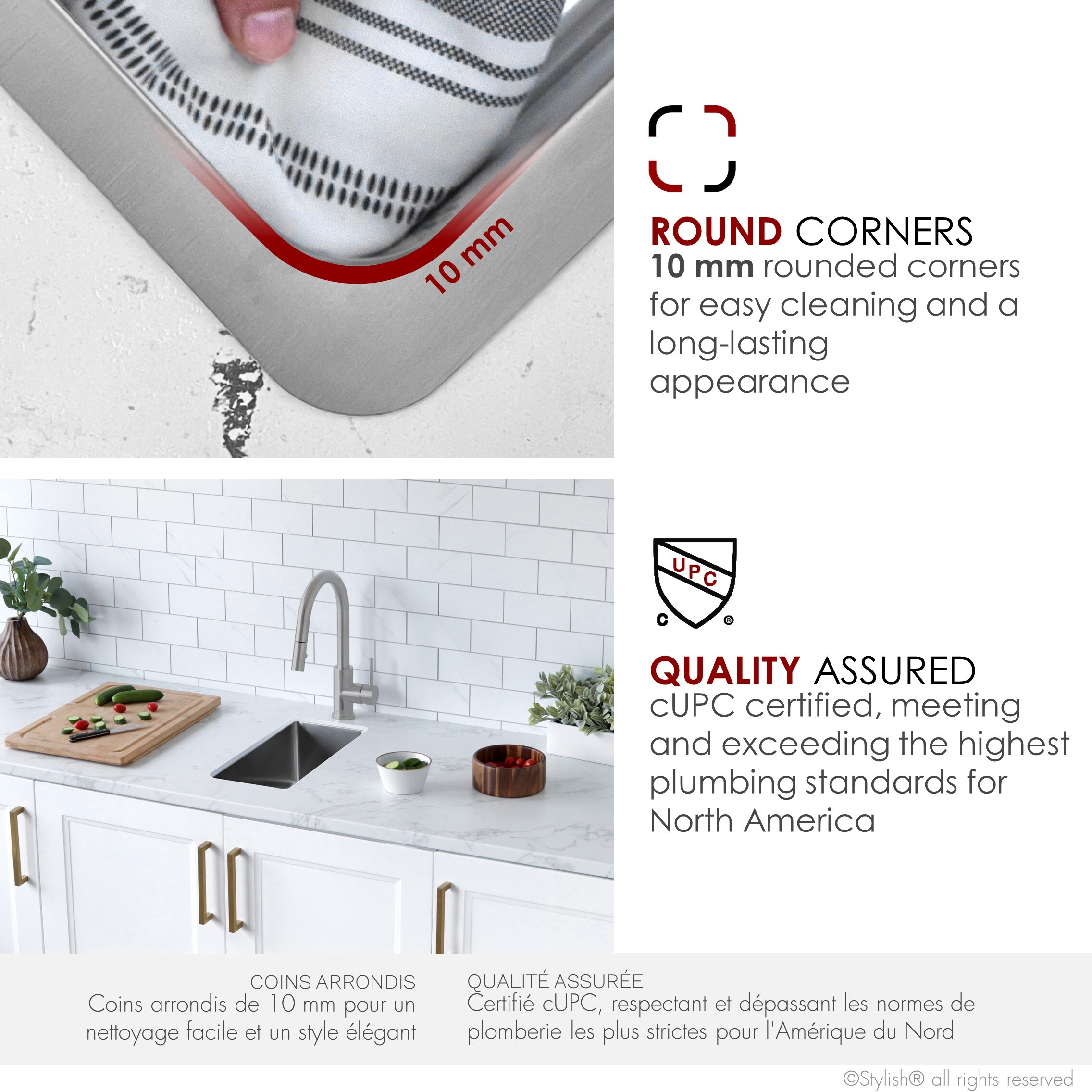Stylish S-417T Kitchen-Sinks - View #5