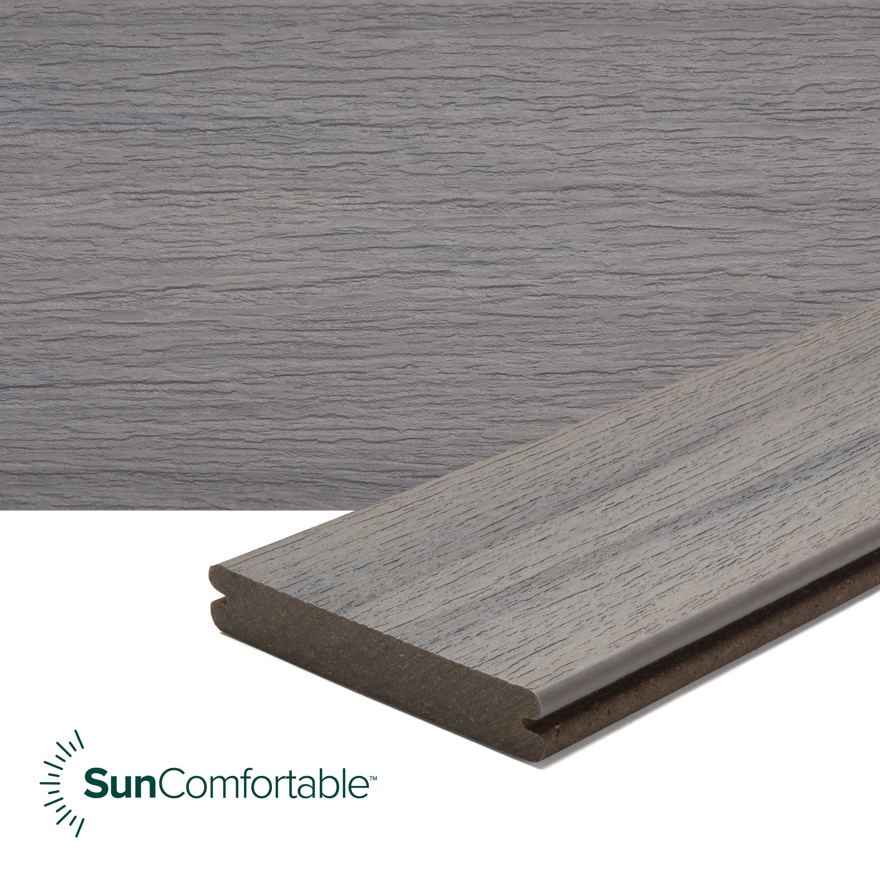Trex Enhance Naturals 1-in x 6-in x 12-ft Honey Grove Grooved/Scalloped Composite Deck Board
