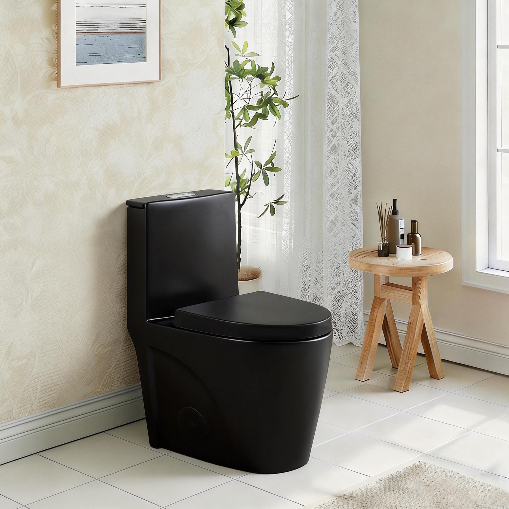 LUXEYARD - Dual-Flush One Piece Toilet Water-Saving Elongated Comfort Height Floor Mounted Soft C...