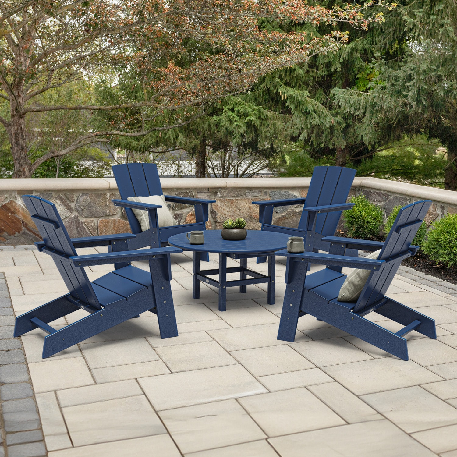 allen + roth by POLYWOOD PWS779-1-NV Oakport 5 -Piece Patio Conversation Set