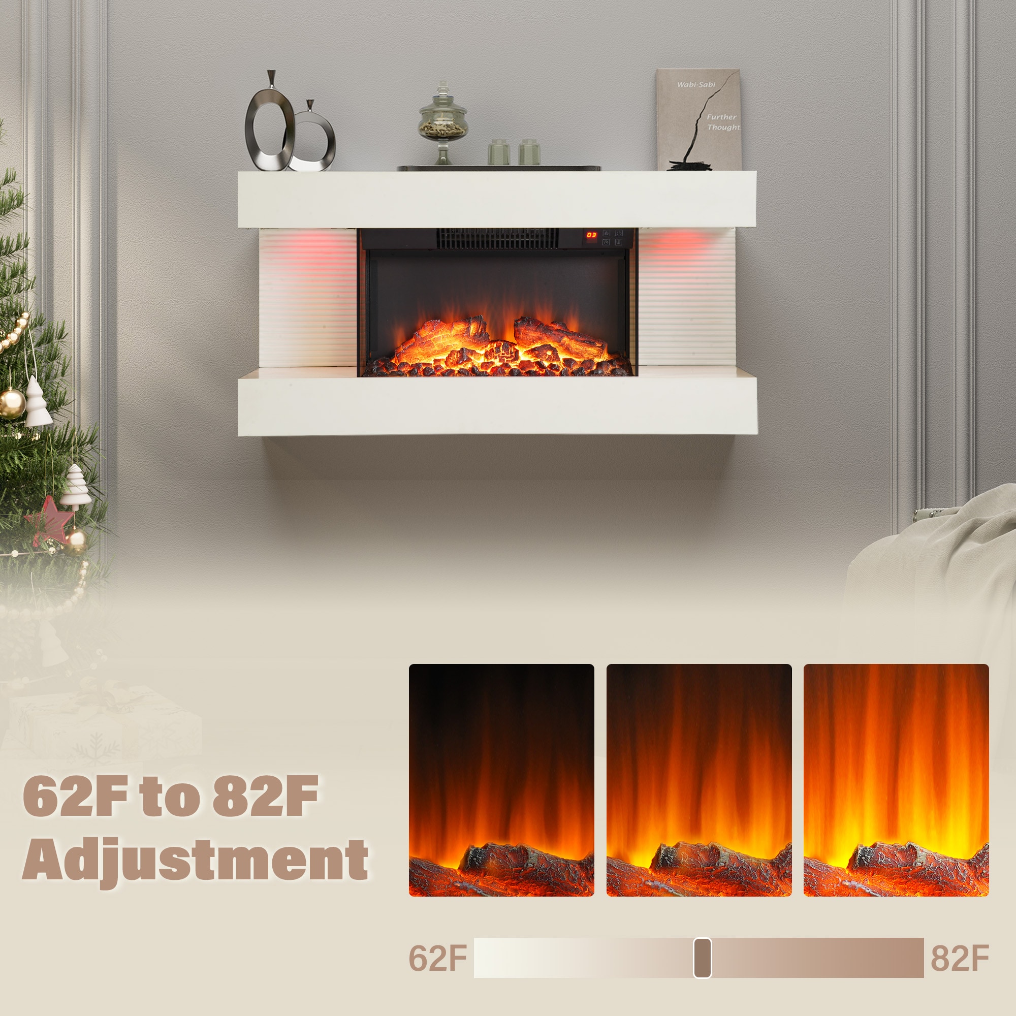 Clihome CL-WMTVS015-WHI-F018 Electric-Fireplaces - View #6