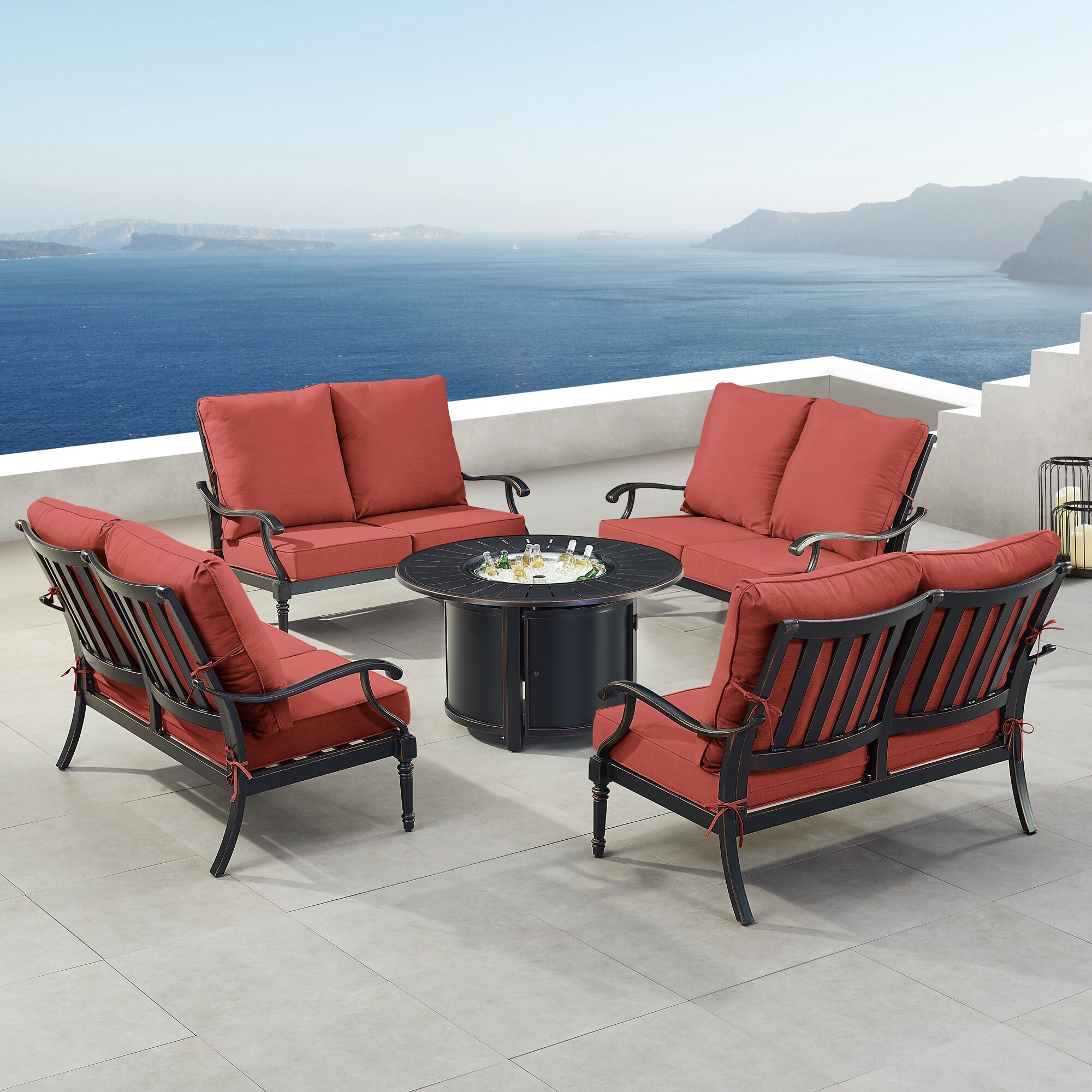 Oakland Living SHAO4LSNOBURDCUIBA Patio-Conversation-Sets - View #3