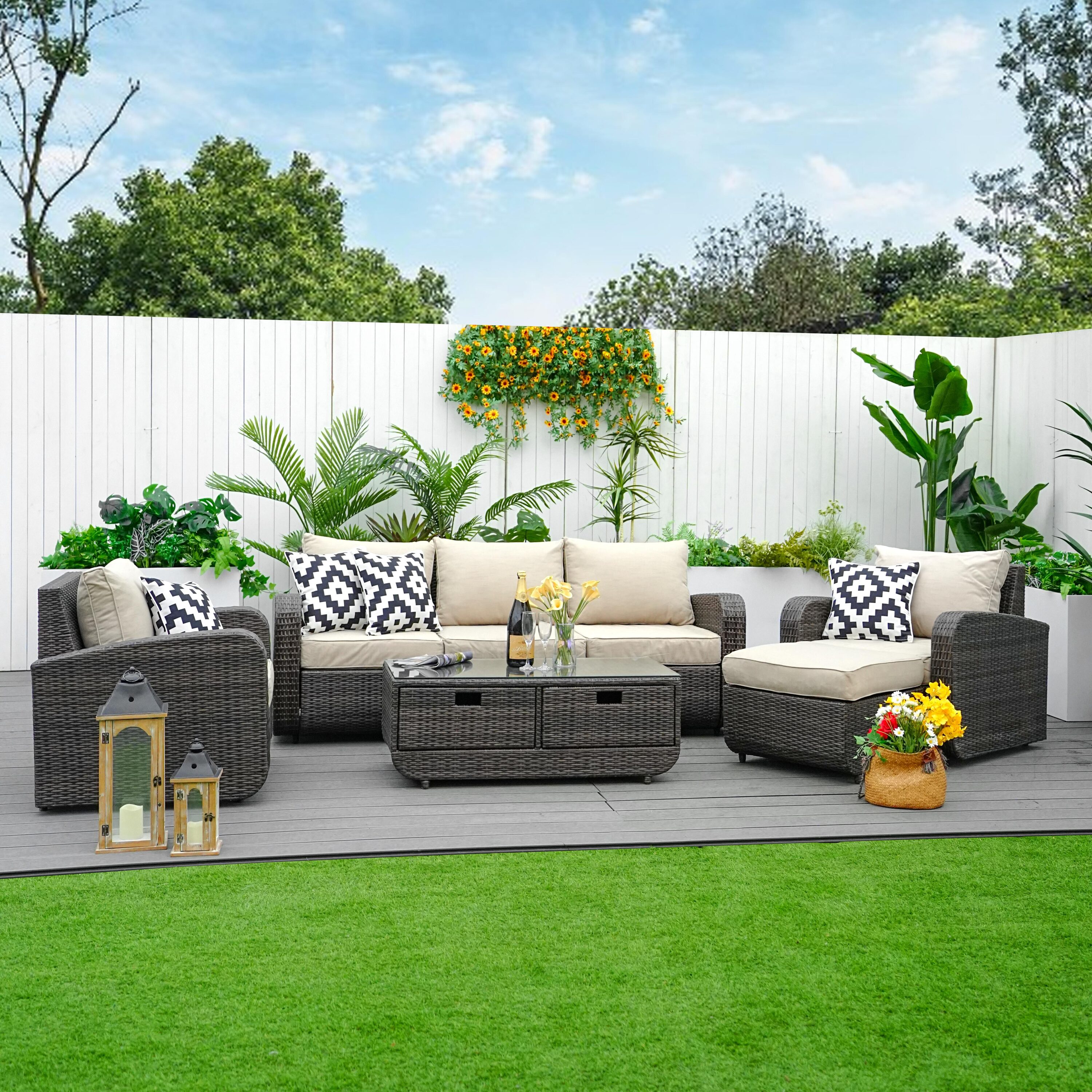 Direct Wicker DWS-1515-BROWN Patio-Conversation-Sets - View #2