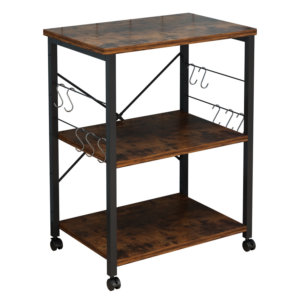 Winado LO1G13002653 Contemporary/Modern Brown Metal Bakers rack