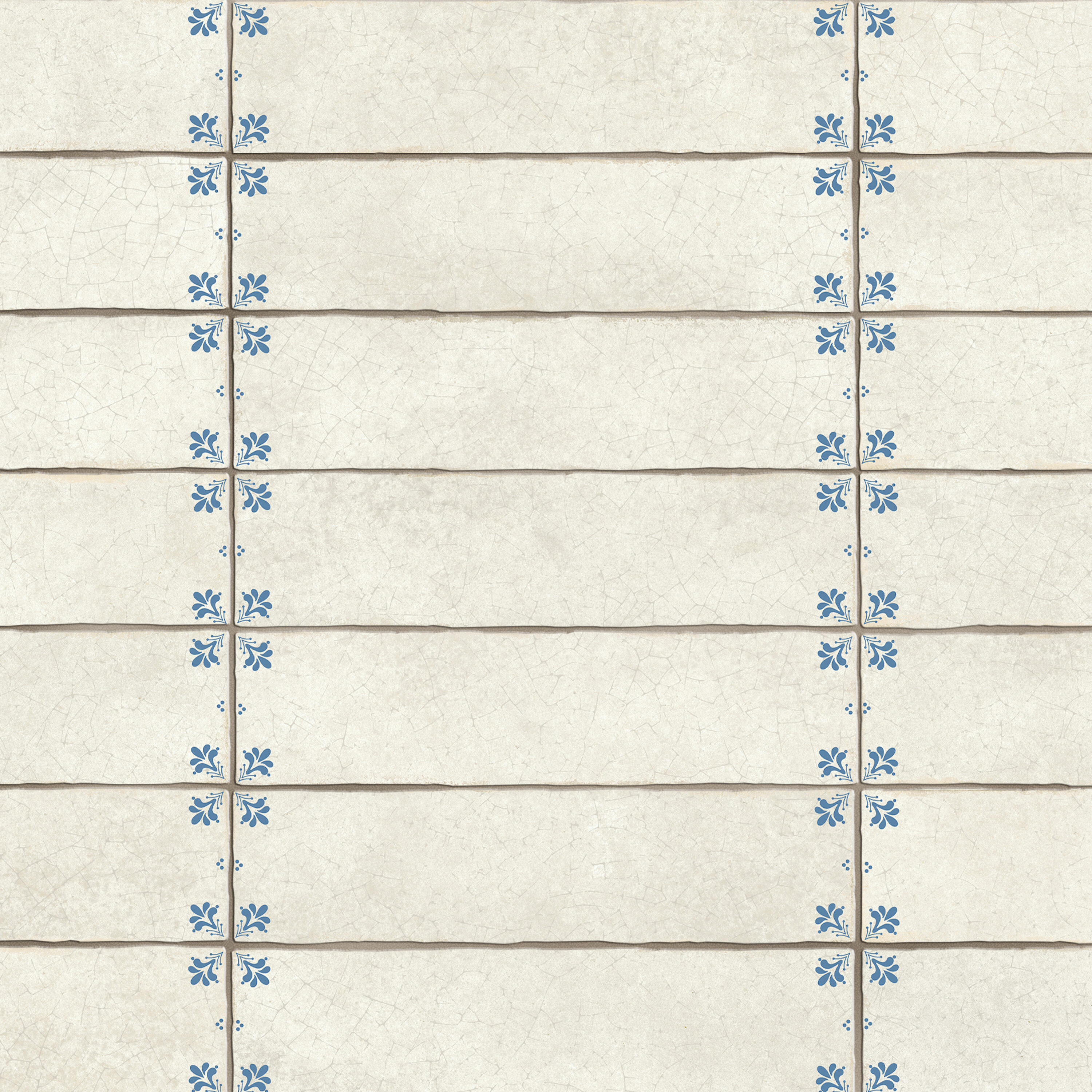Affinity Tile Sample - Crackle Cream Dcor 3-in x 12-in Glossy Ceramic Subway Wall Tile