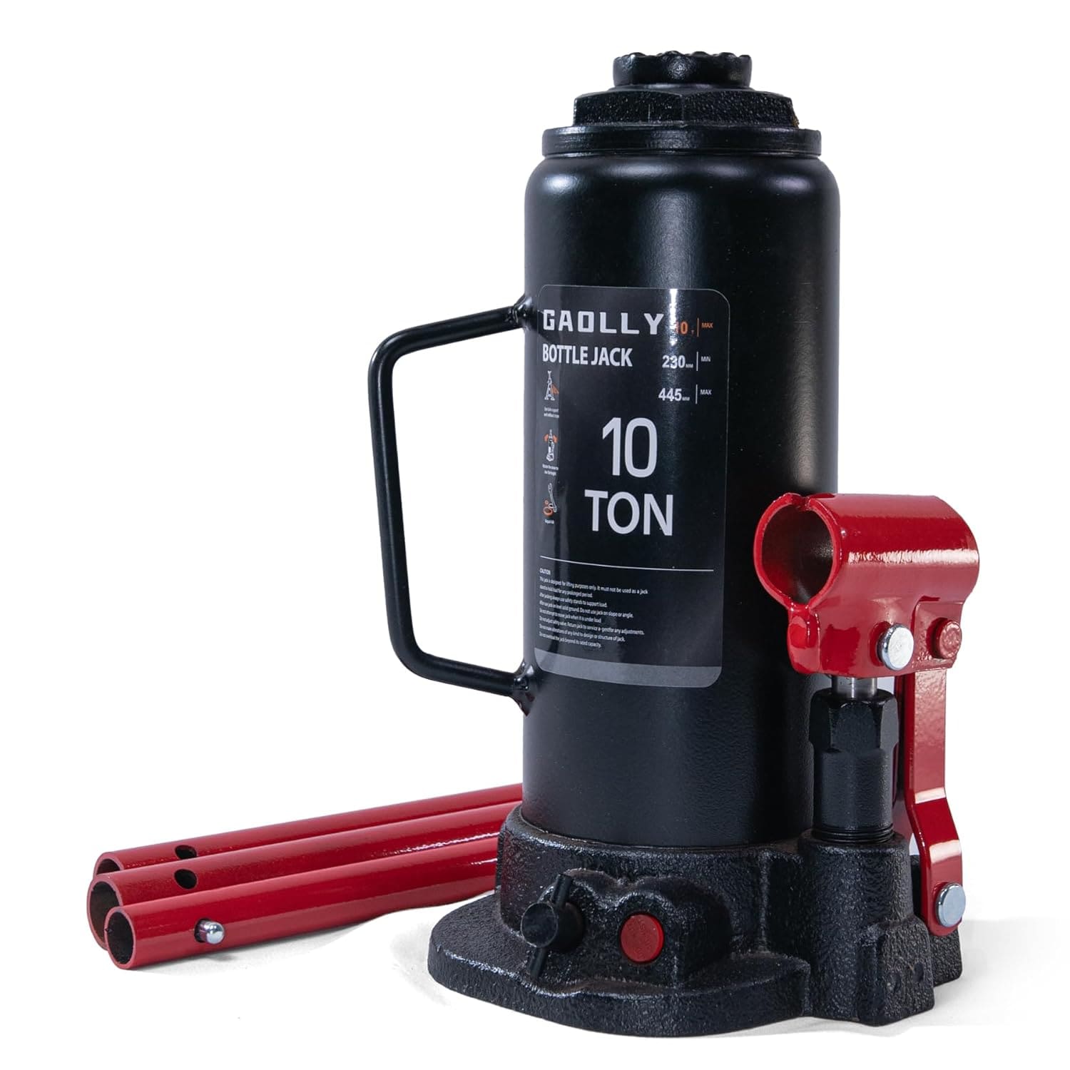 GAOLLY 10 Ton 22000 lb Capacity Hydraulic Bottle Jack with Adjustable Screw Top Extension for Auto Repair and House Lifting