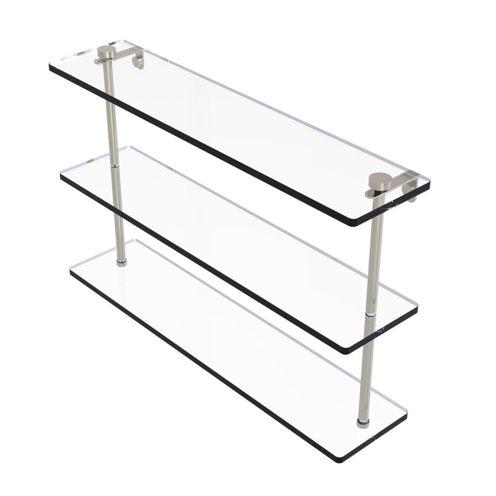 Allied Brass NS-5/22-PNI Polished Nickel 3 -Tier Wall mount Bathroom Shelf ( 22-in x 15-in x 5-in )