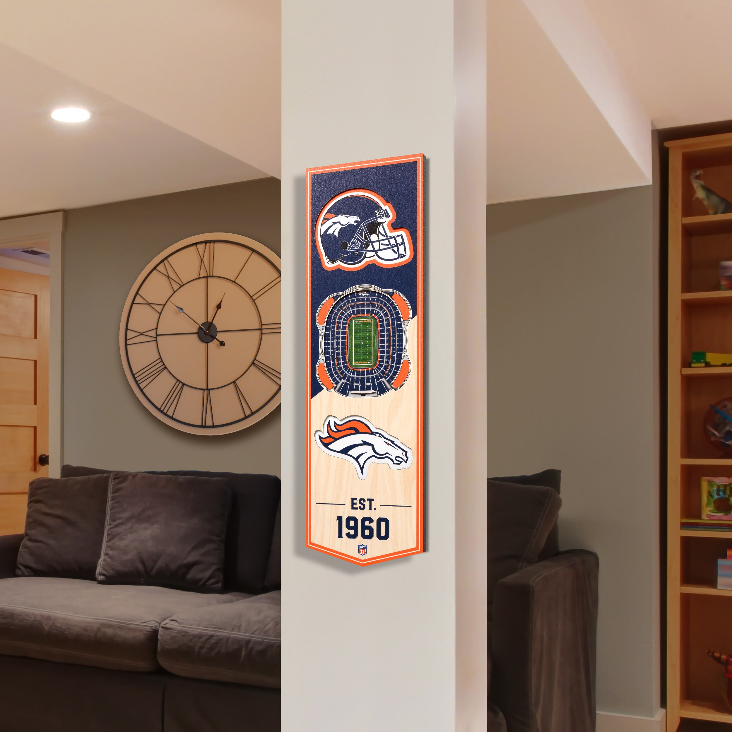 Denver Broncos NFL 3D Stadium Christmas Wood Ornament