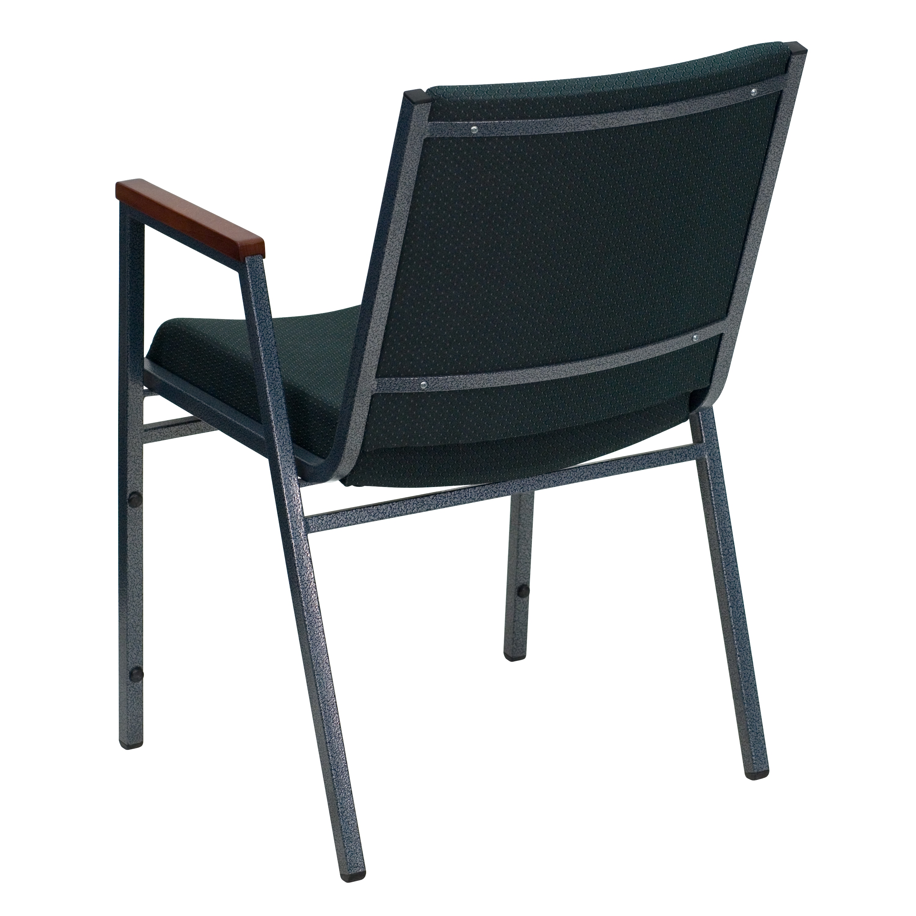 Hercules Series 31'' Green Patterned Fabric Stack Chair with Silver Steel Frame