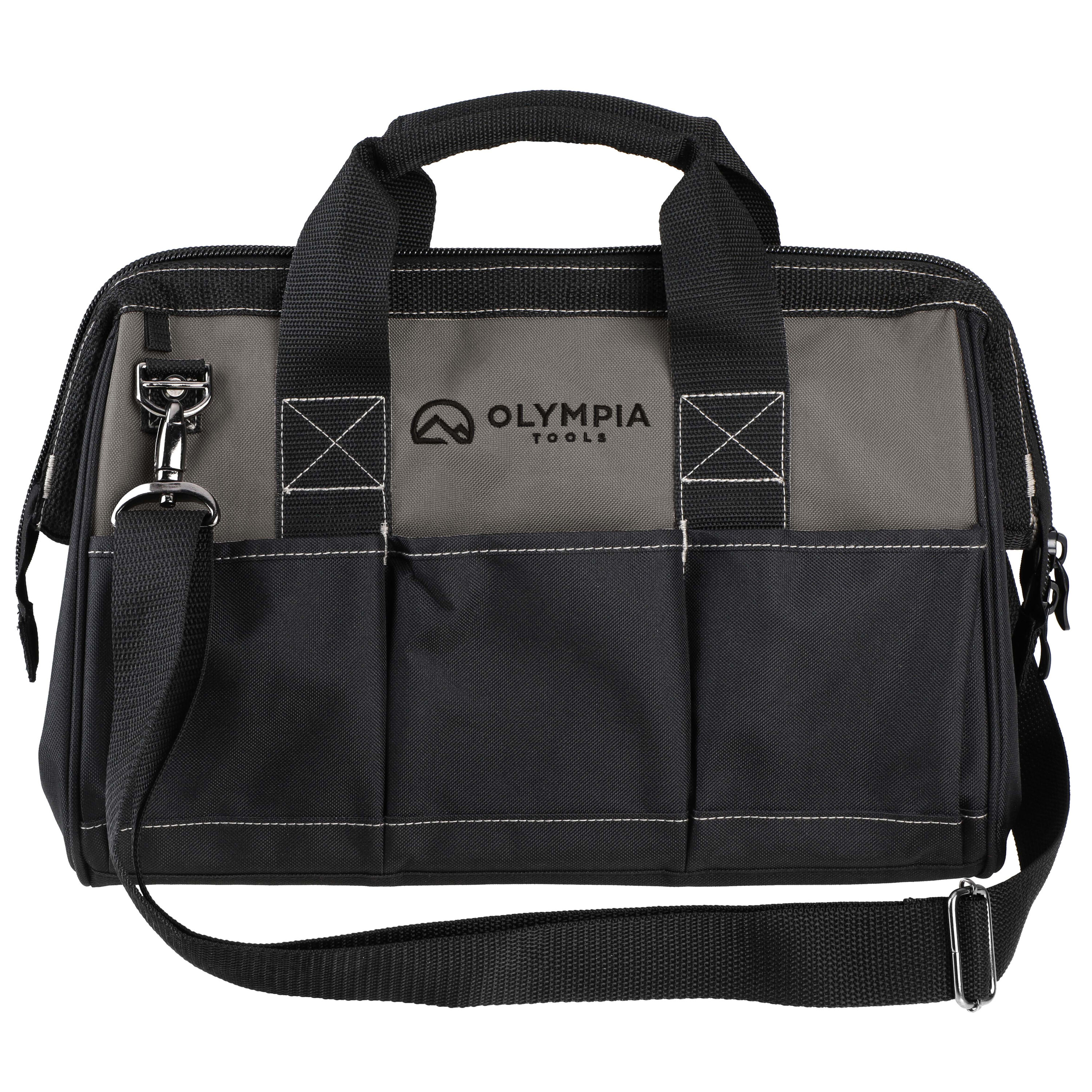 Olympia Black and Gray Nylon 15-Inch Zippered Tool Bag