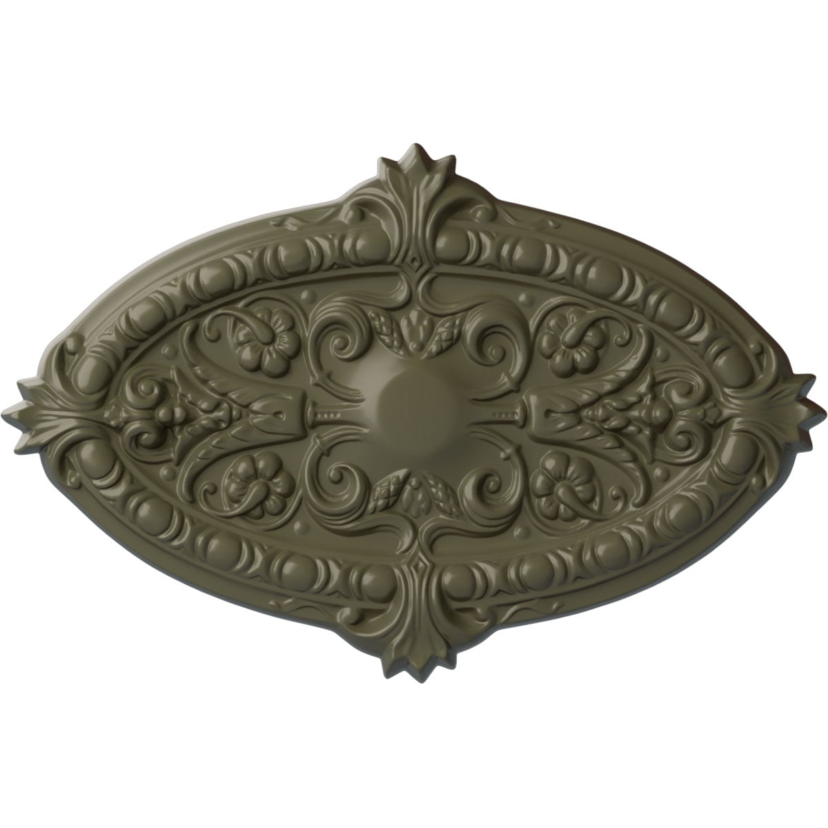 Ekena Millwork CM26MRPTF Marcella 17.25-in W x 26.75-in L Painted Turtle Polyurethane Whole Ceiling Medallion
