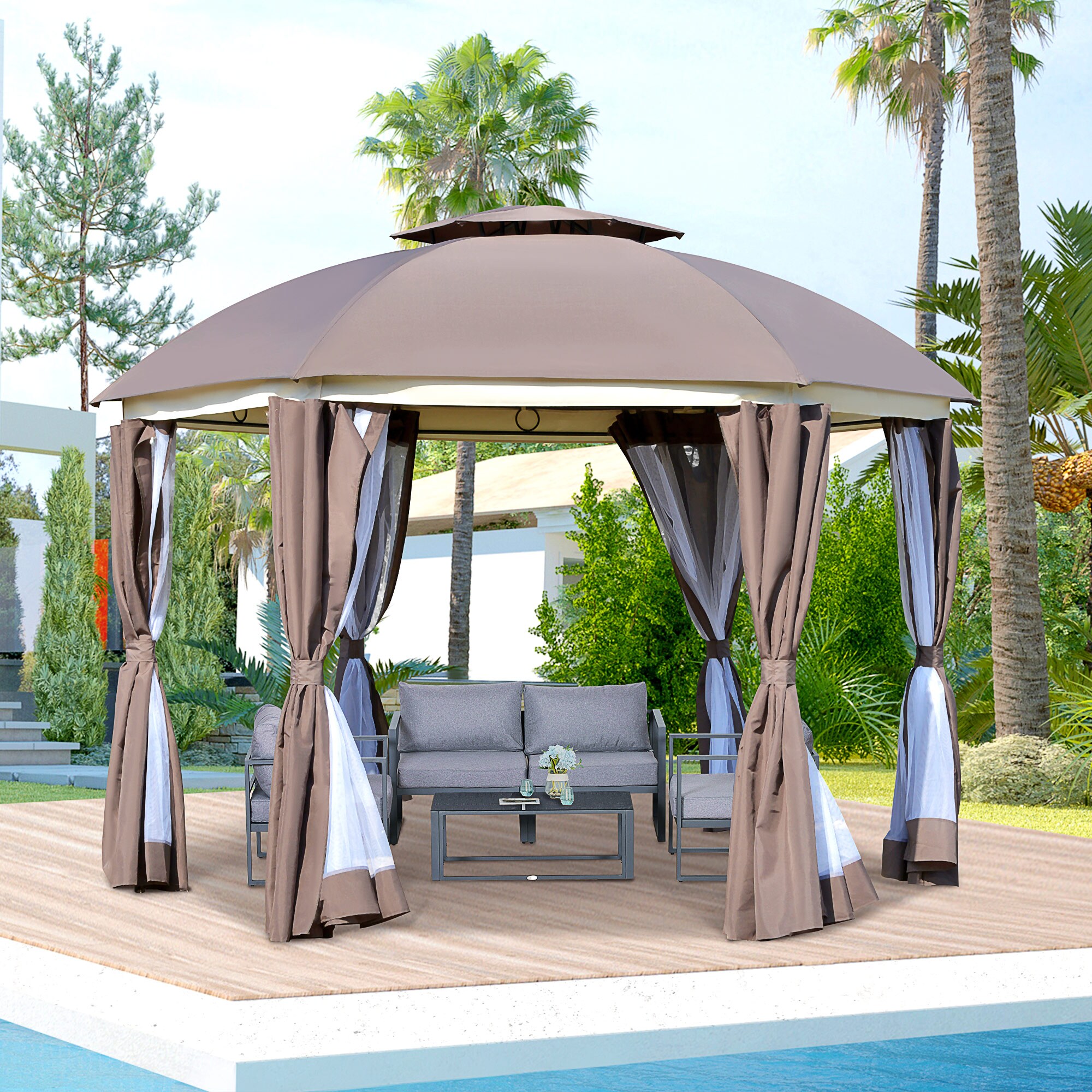 Kahomvis AOS-QP109-254 Wood-Resin-Gazebos - View #2