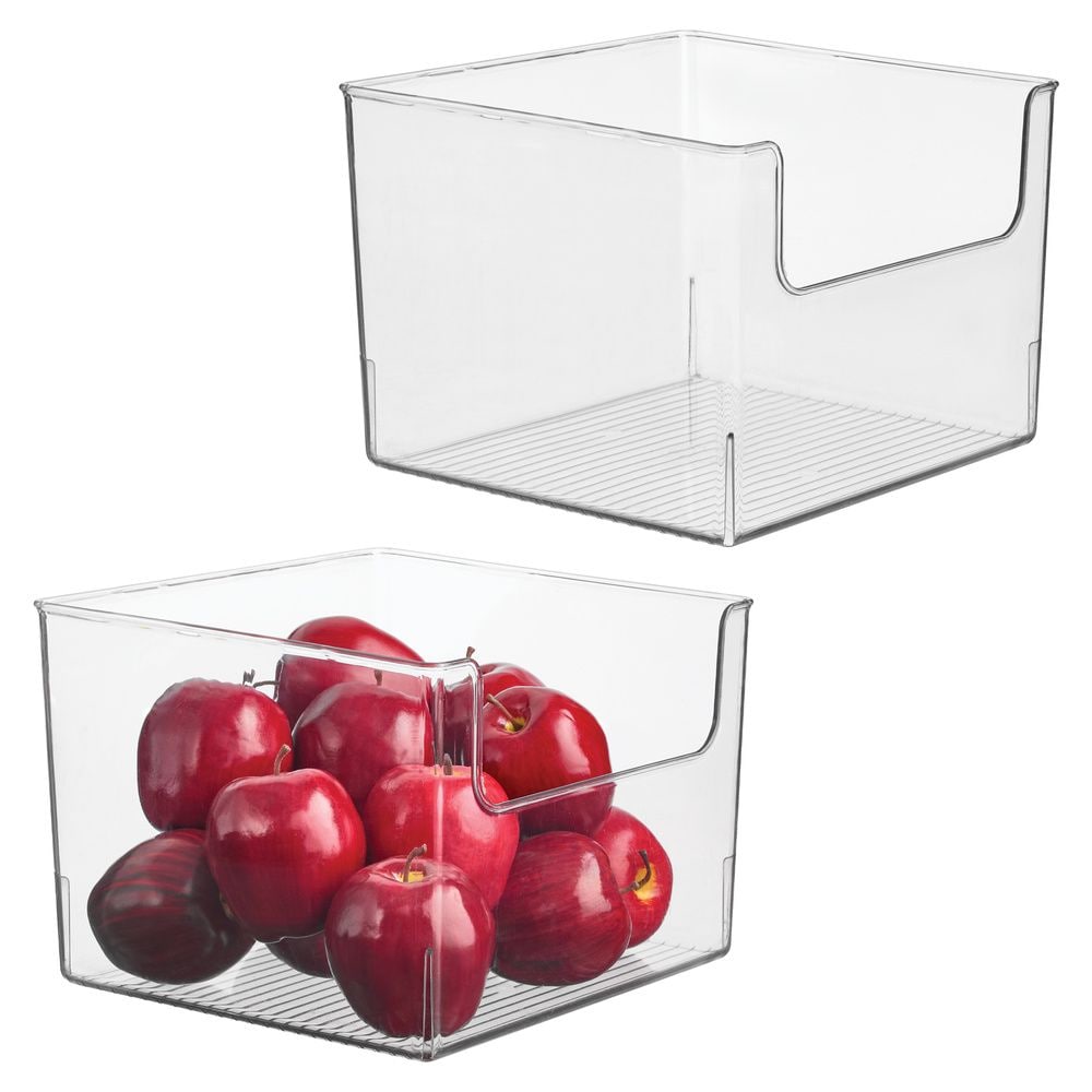 iDesign Open-Front Storage Bin Set of 2 Clear Made in USA #29699M2