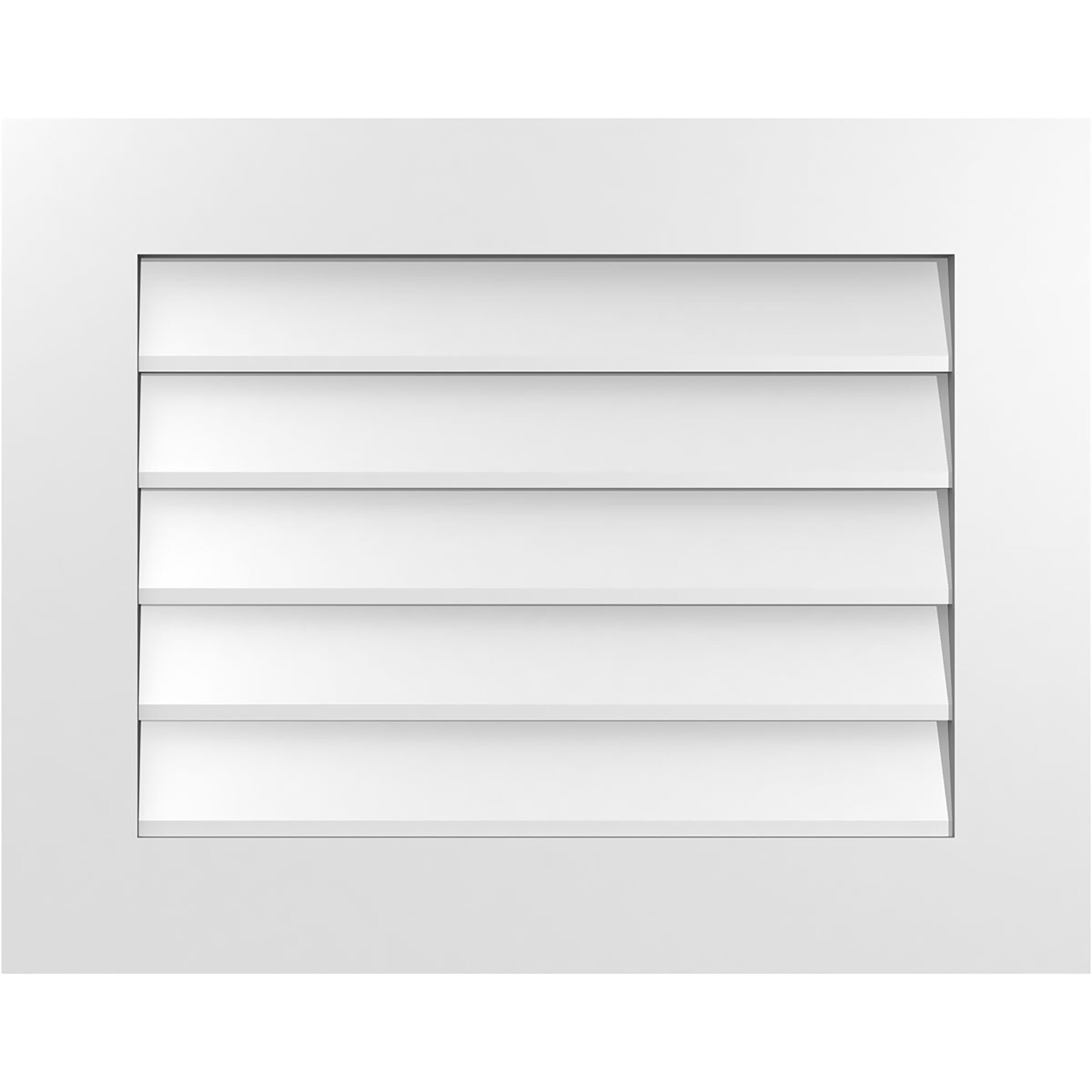 Ekena Millwork GVPVE28X2201SN 28-Inches x 22-Inches Off-white Rectangle PVC Gable Louver Vent