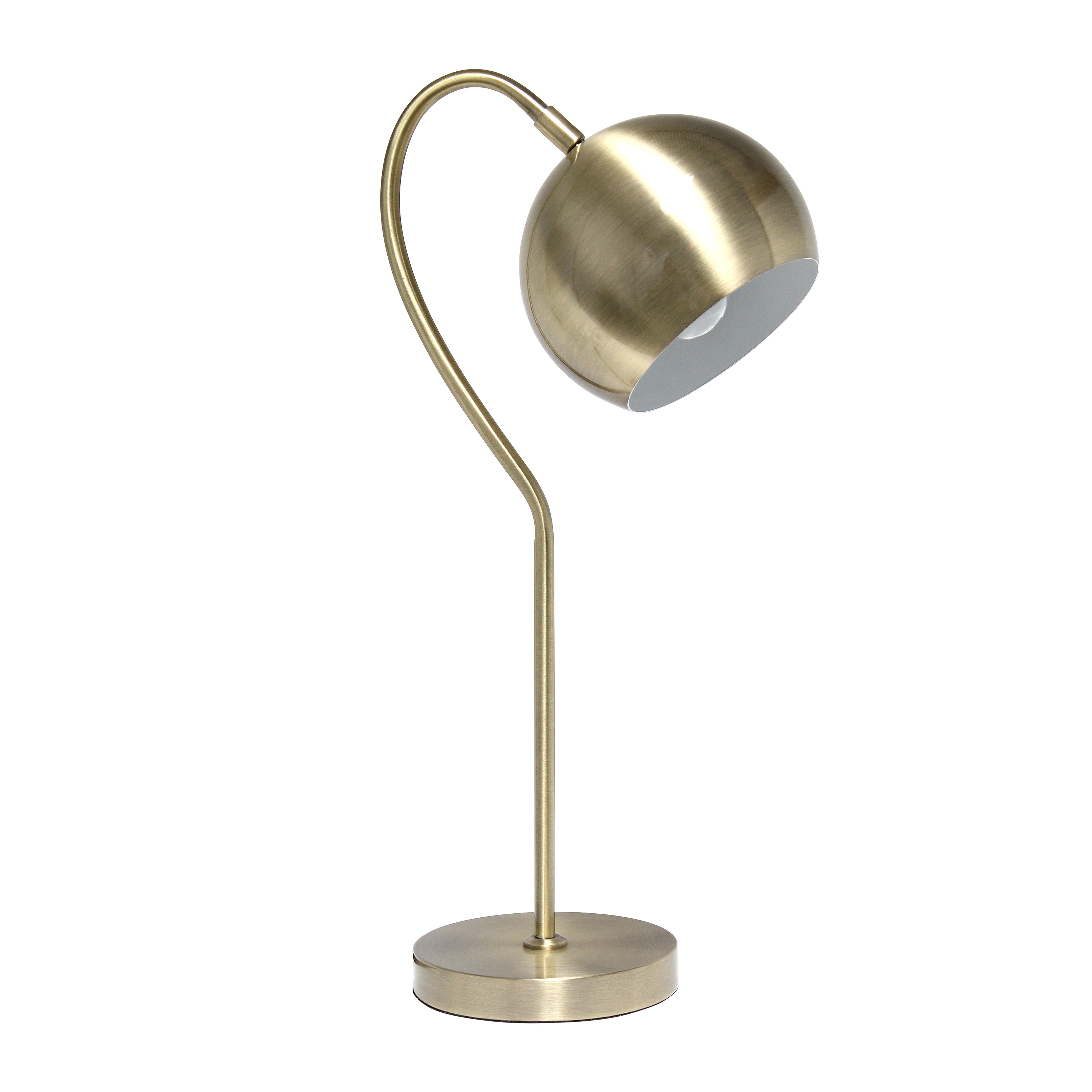 Lalia Home LHT-1019-AB Studio Loft 20-in Antique Brass LED On/Off switch Downbridge Table Lamp with Metal Shade